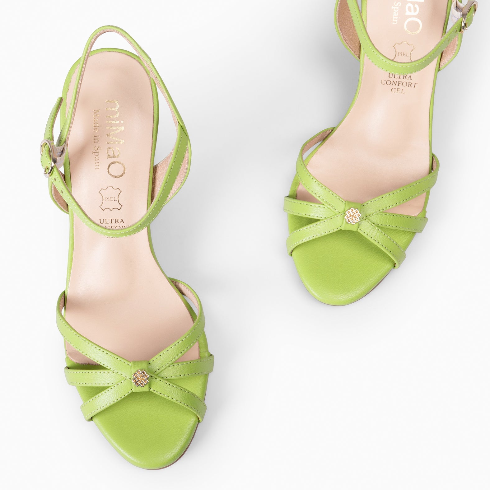SONIA - SANDALIAS ELEGANTES DE TACÓN ALTO VERDE PISTACHO