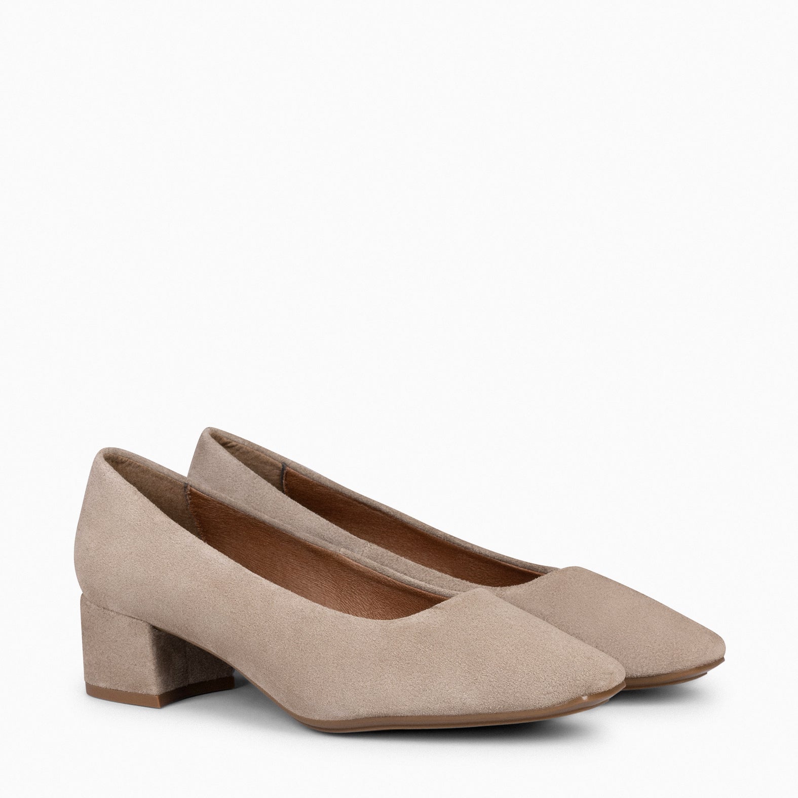 URBAN LADY - Zapatos de tacón bajo de serraje TAUPE