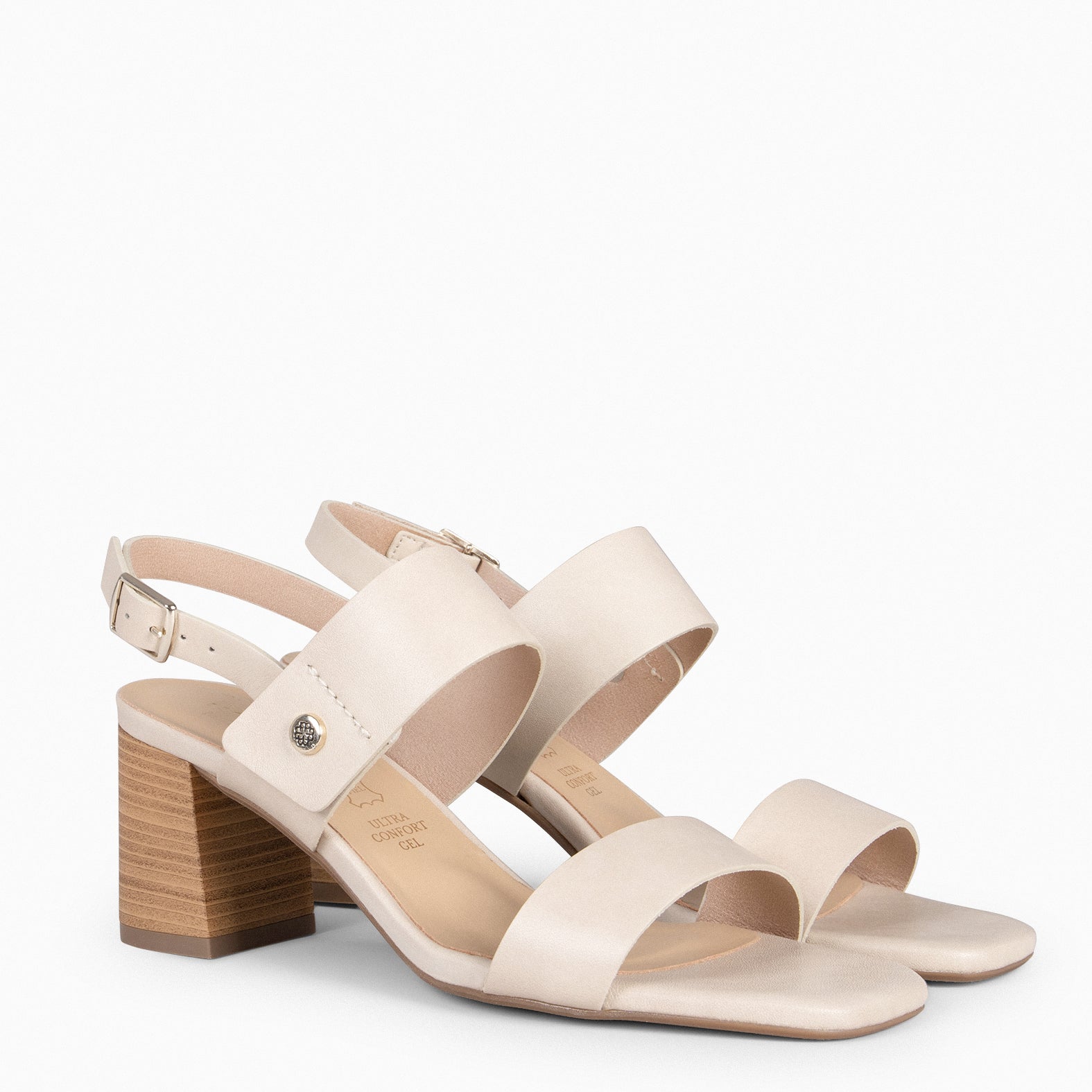 SIA - Sandalias de tacón ancho BEIGE