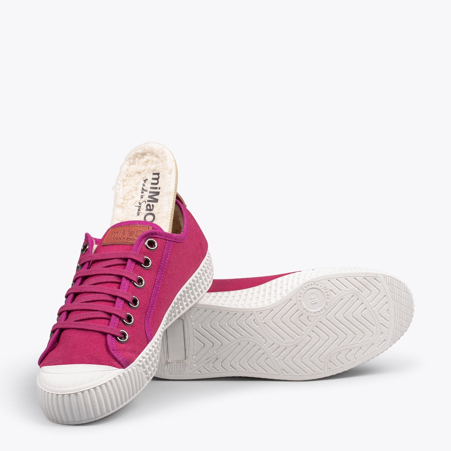 BAMBA – Zapatillas de lona hidrófuga con borreguito FUCSIA