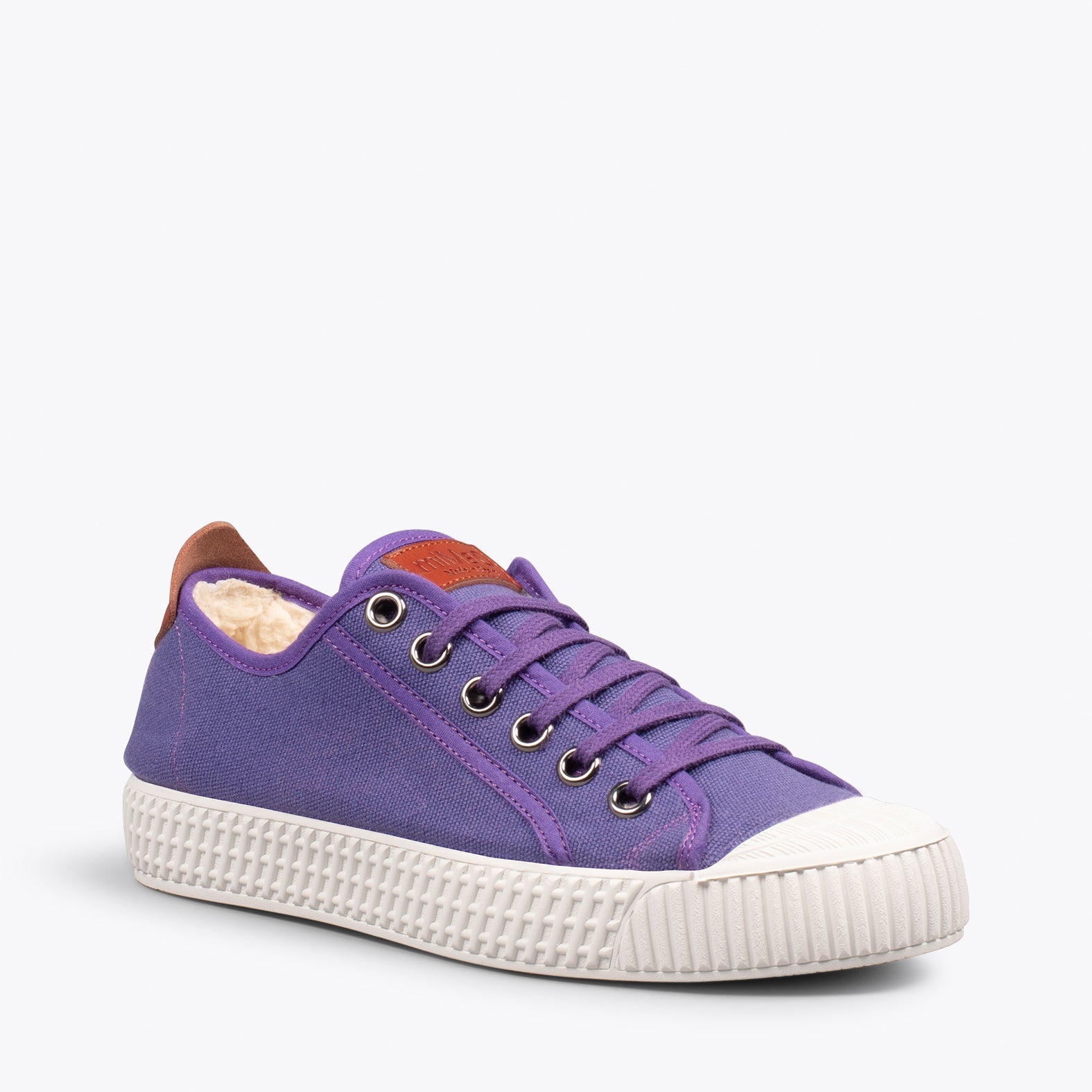 BAMBA – Zapatillas de lona hidrófuga con borreguito LILA
