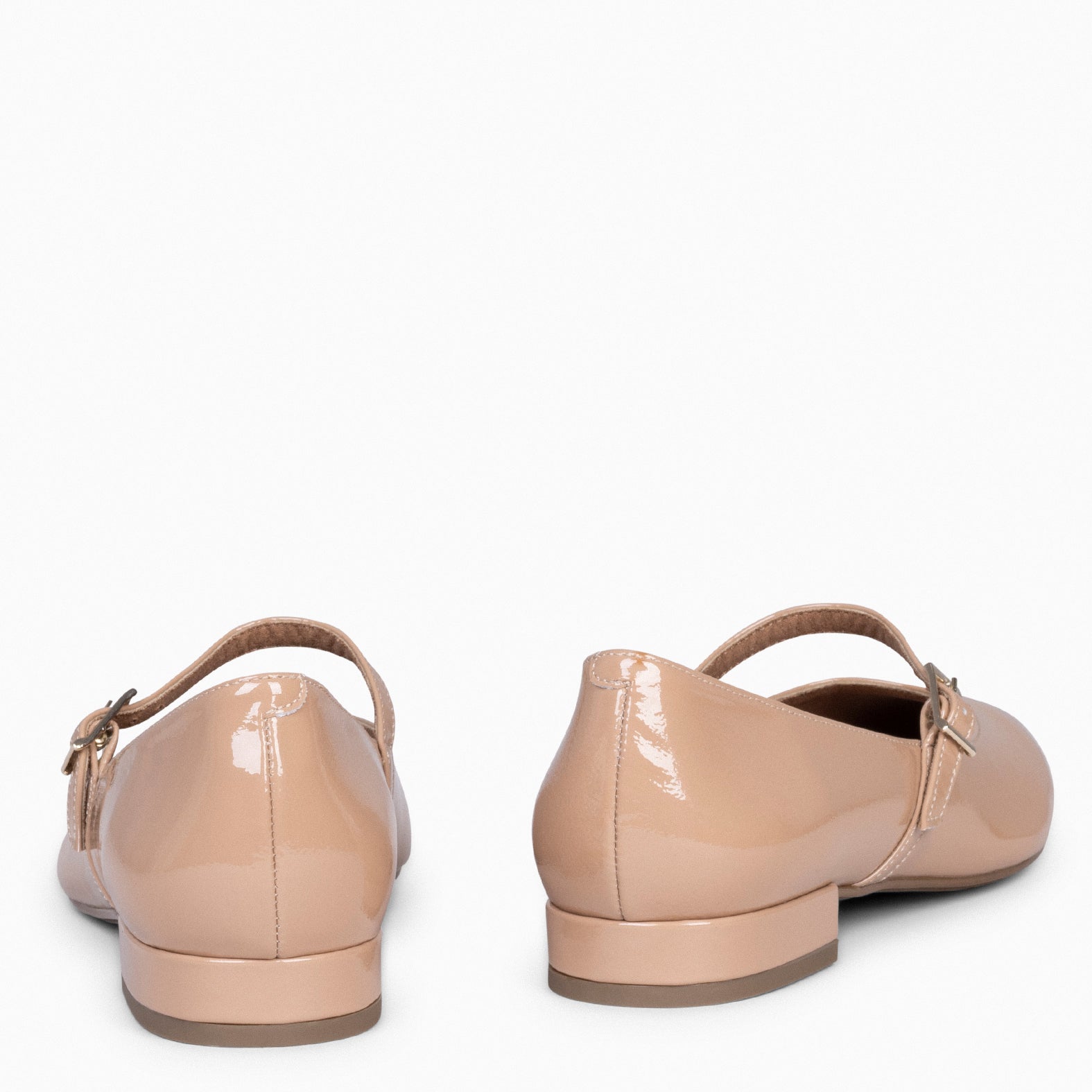 MERCEDITAS - Zapatos planos de charol con hebilla NUDE
