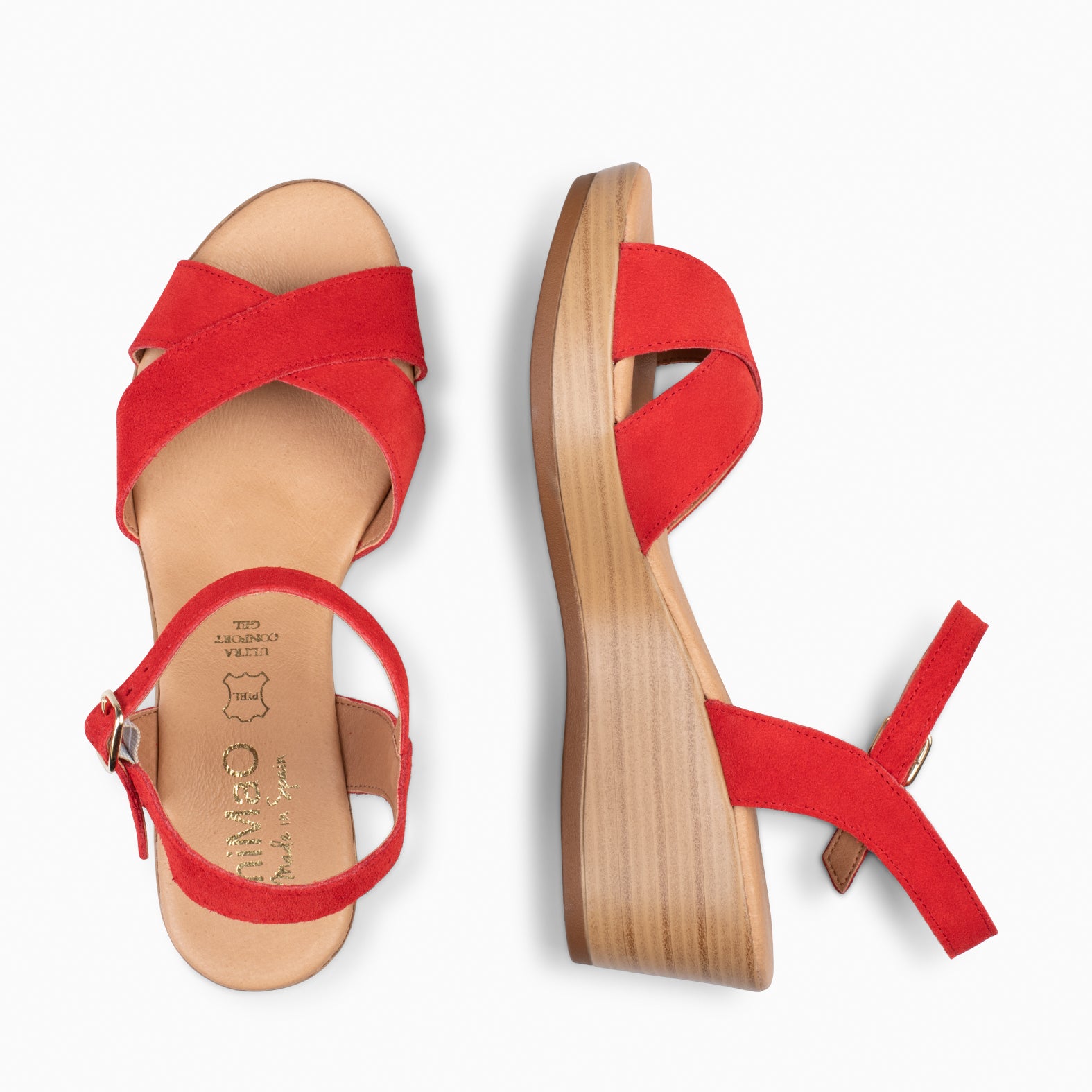 MAR - Cuñas Ligeras de tiras cruzadas ROJO