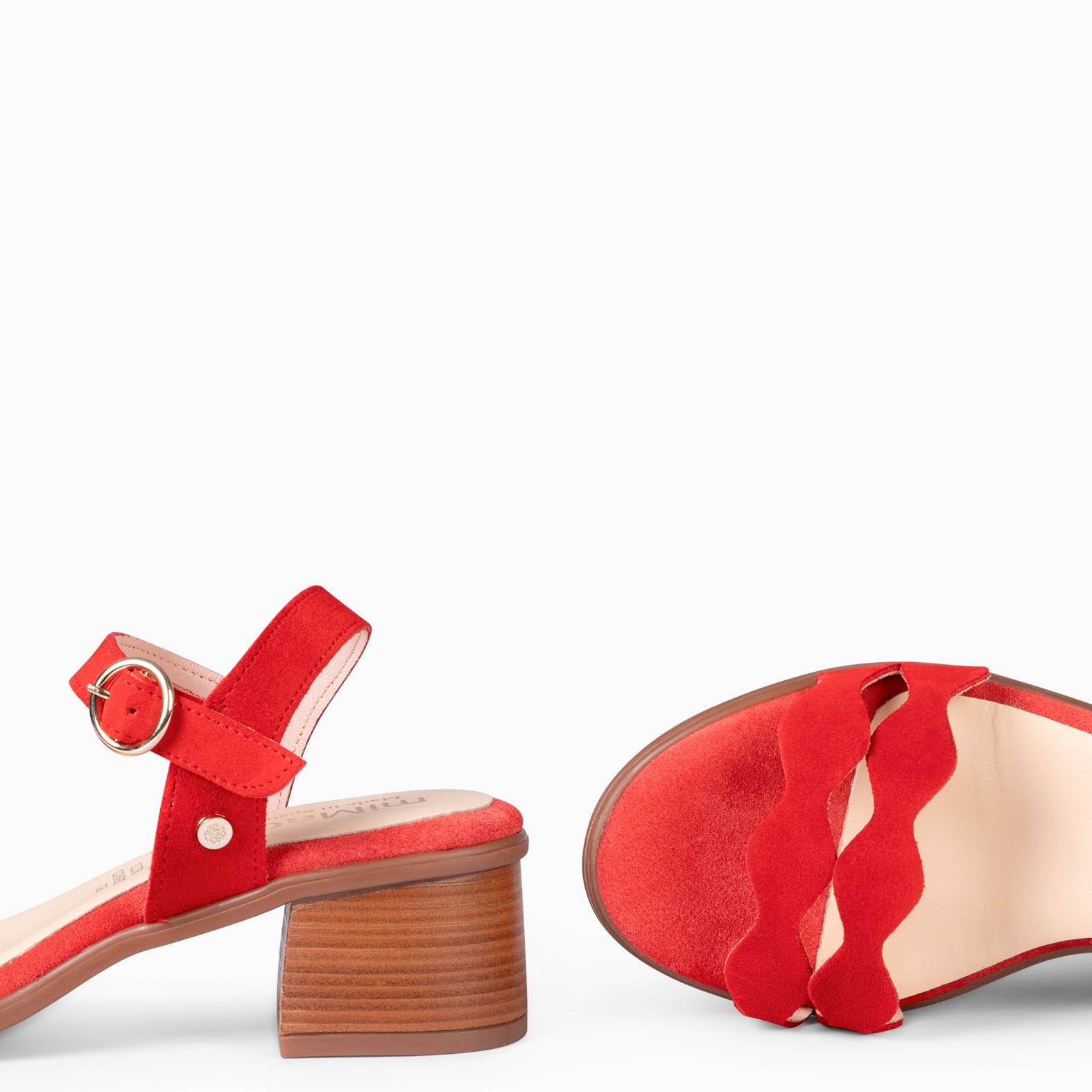 LETY - SANDALIA DE TACÓN DE VESTIR ROJO