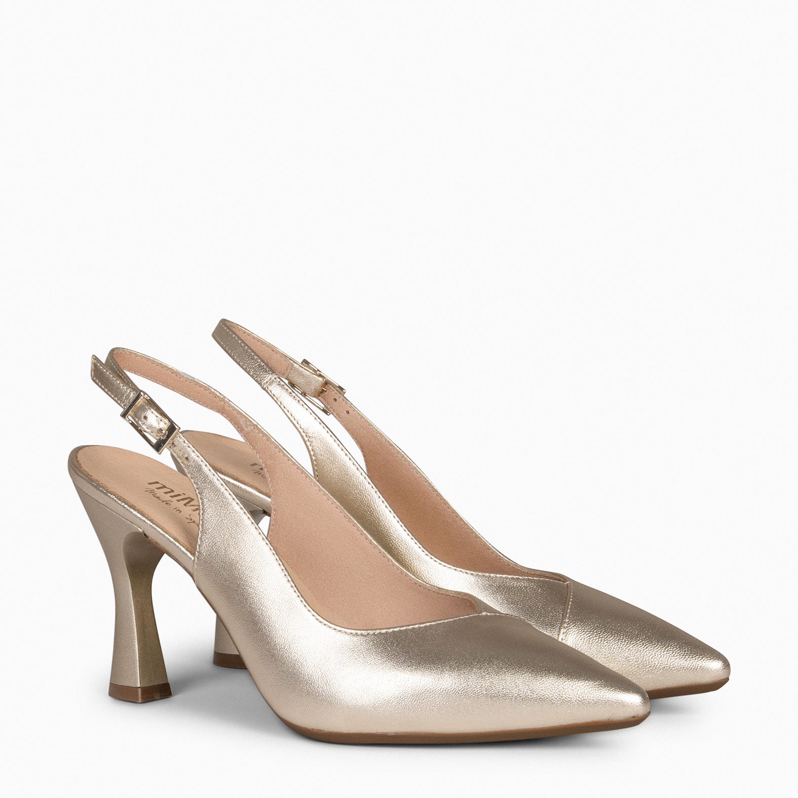 GLAM DESTALONADO - Zapatos de tacón destalonados de napa PLATINO