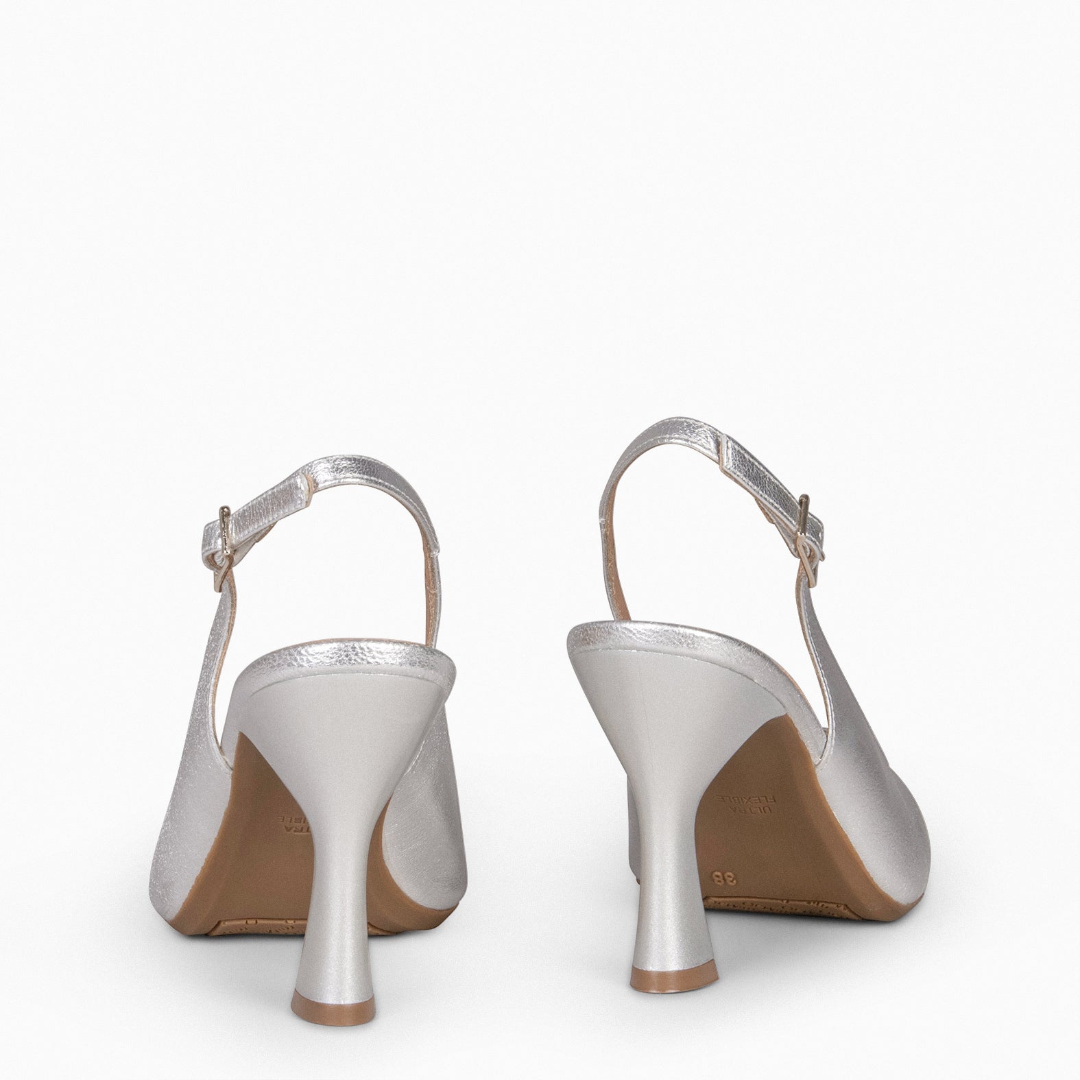 GLAM DESTALONADO - Zapatos de tacón destalonados de napa PLATA