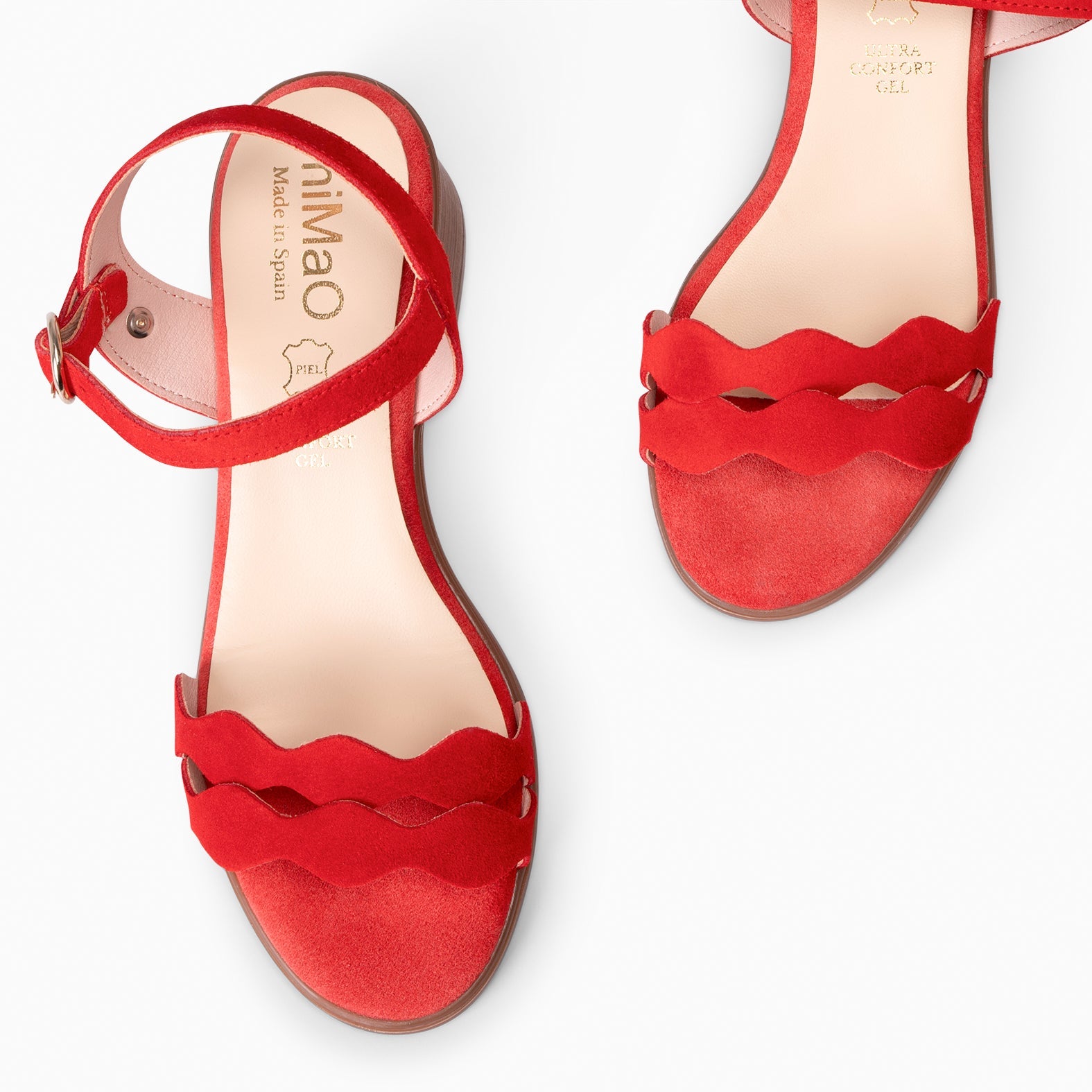 LETY - SANDALIA DE TACÓN DE VESTIR ROJO