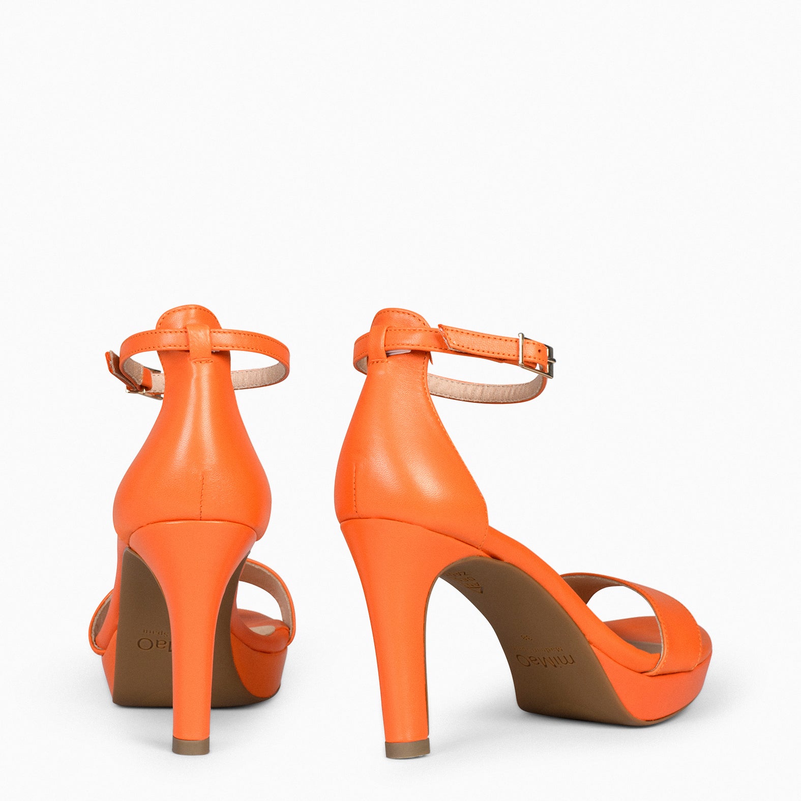 FIESTA - Sandalias de tacón alto y plataforma NARANJA