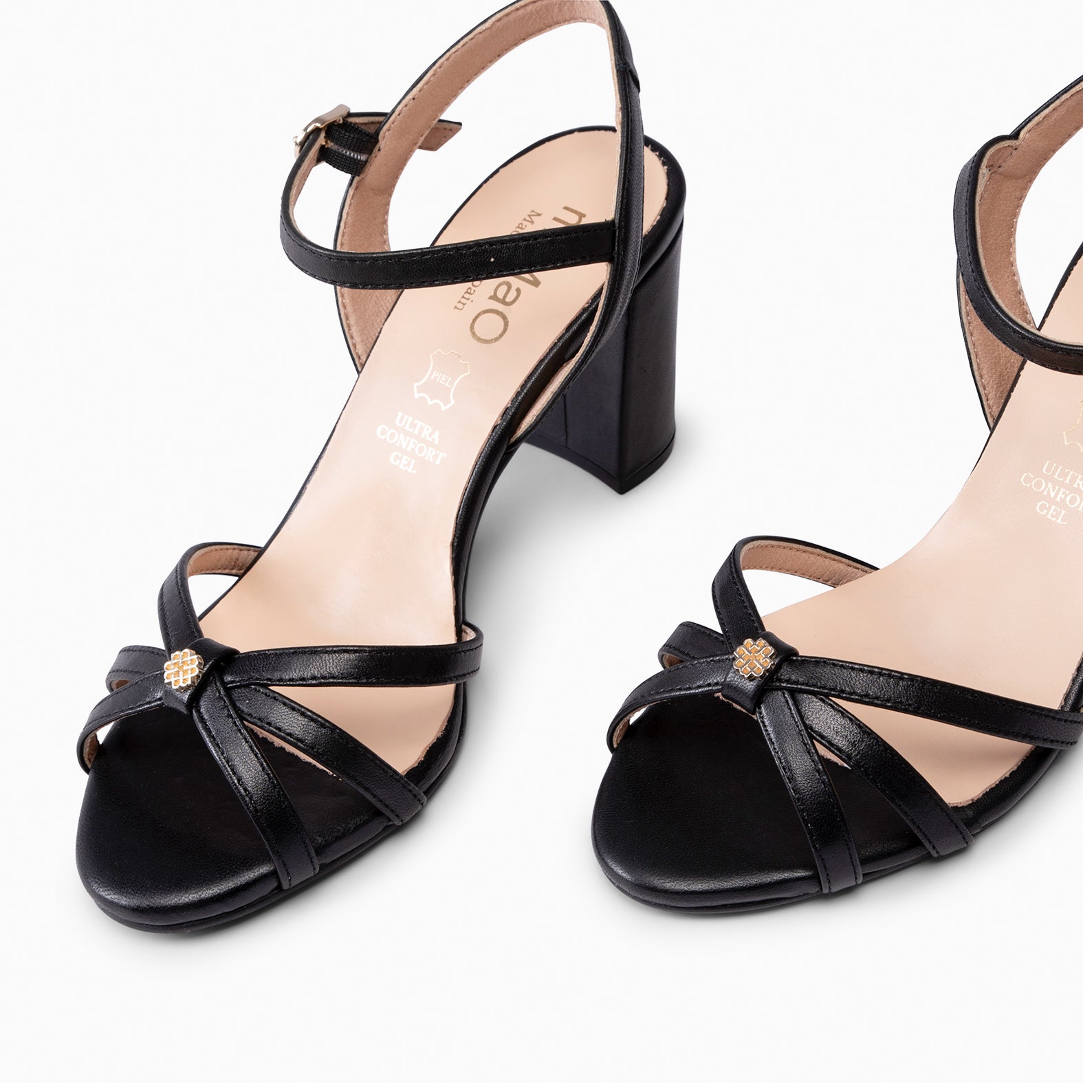 SONIA - SANDALIAS ELEGANTES DE TACÓN ALTO NEGRO