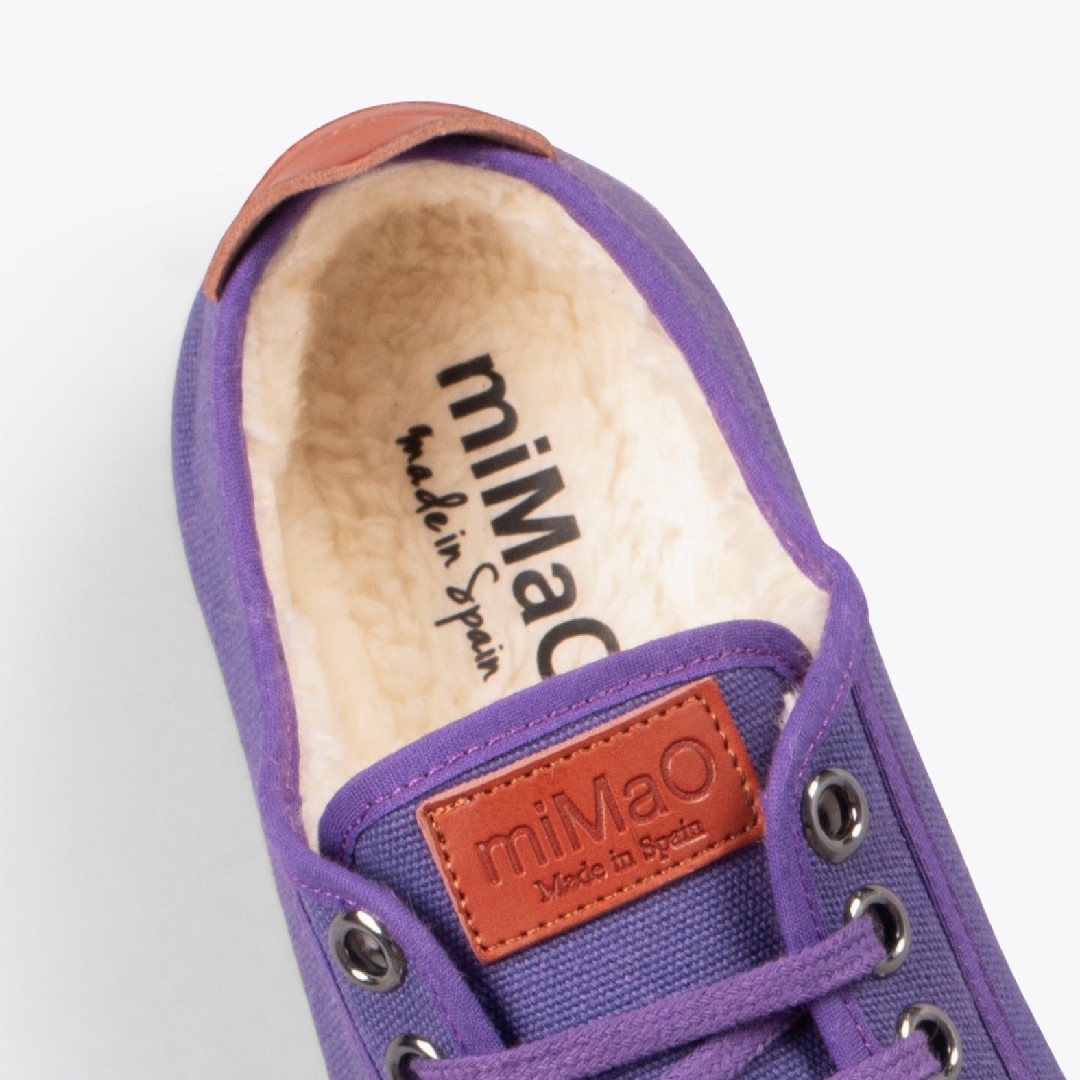 BAMBA – Zapatillas de lona hidrófuga con borreguito LILA