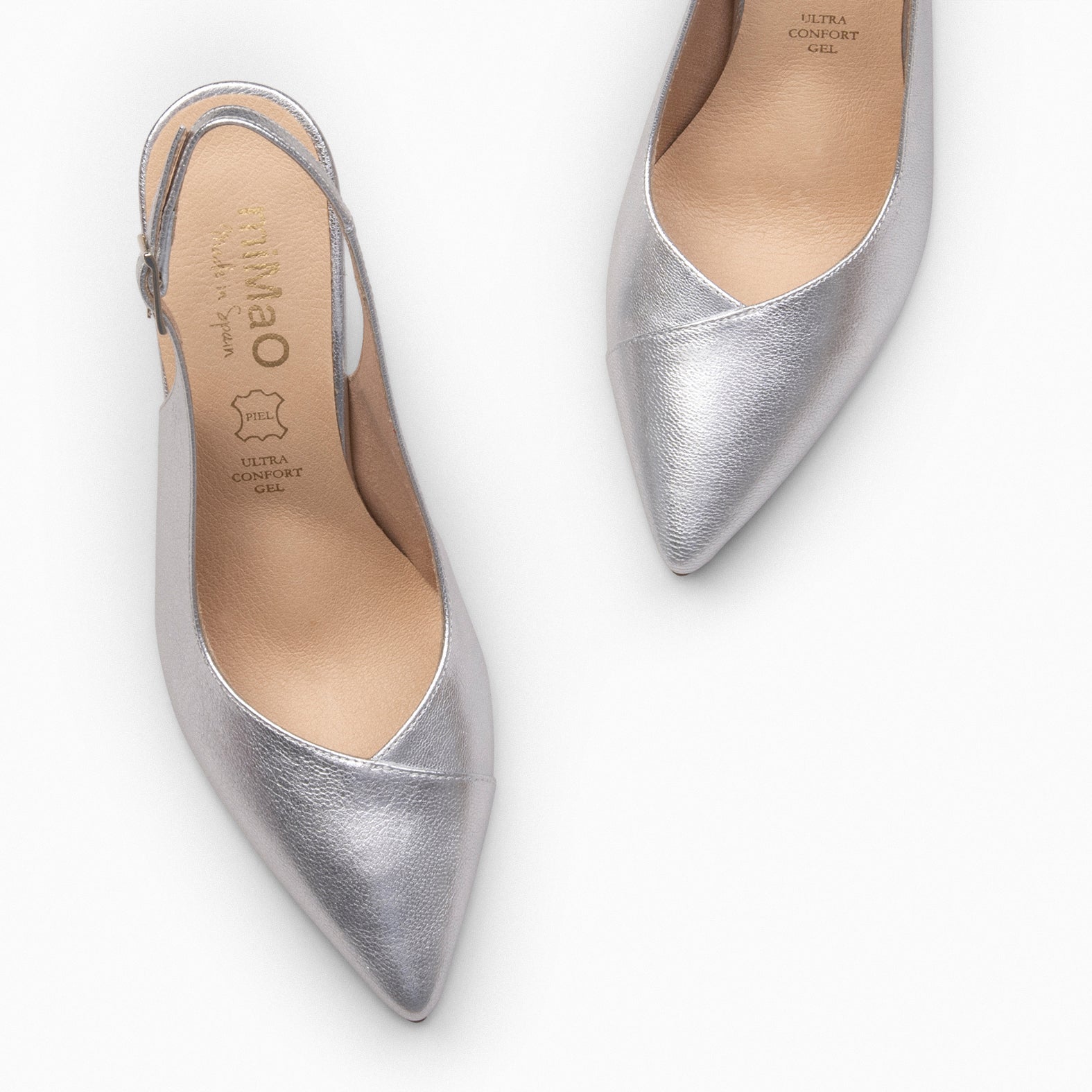 GLAM DESTALONADO - Zapatos de tacón destalonados de napa PLATA