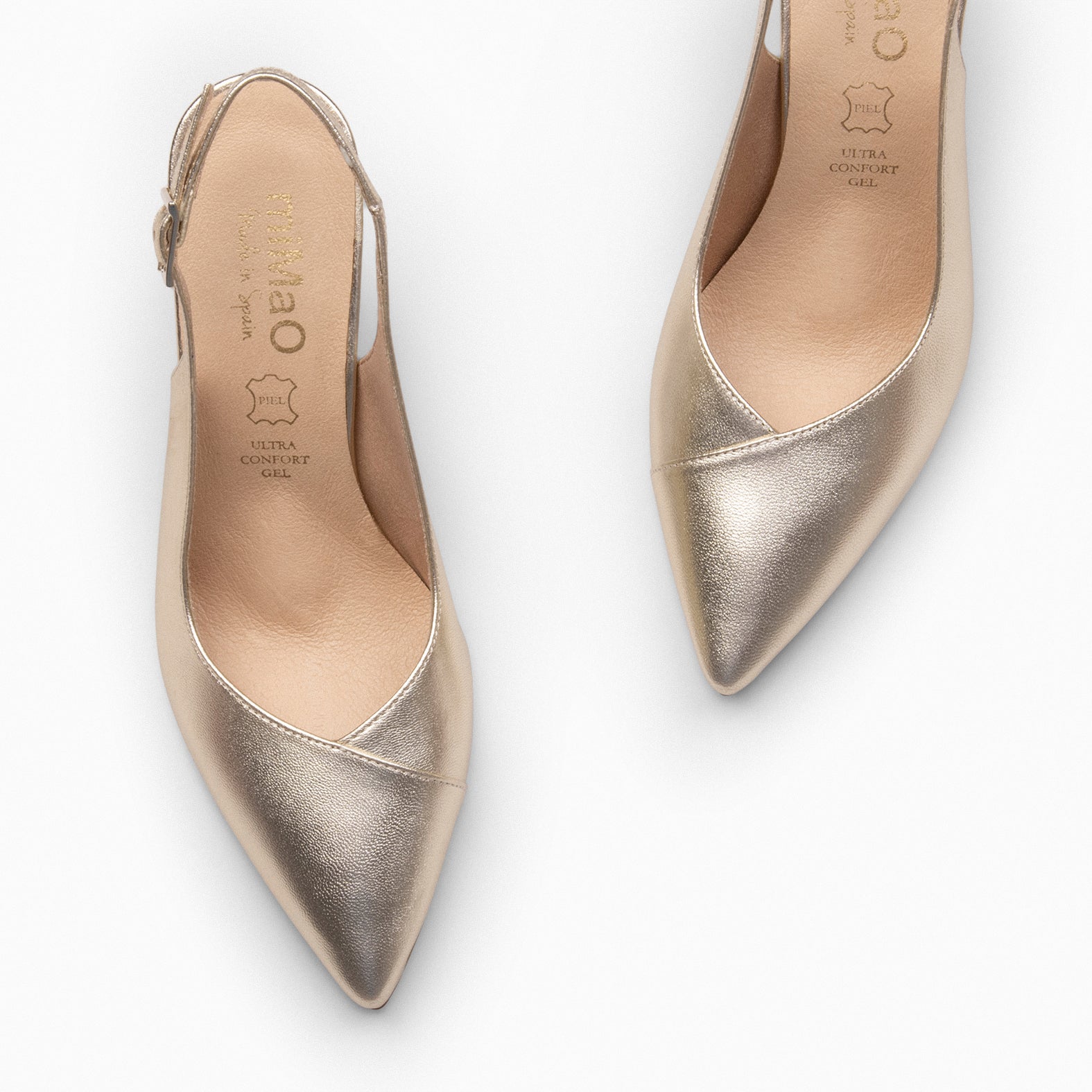 GLAM DESTALONADO - Zapatos de tacón destalonados de napa PLATINO