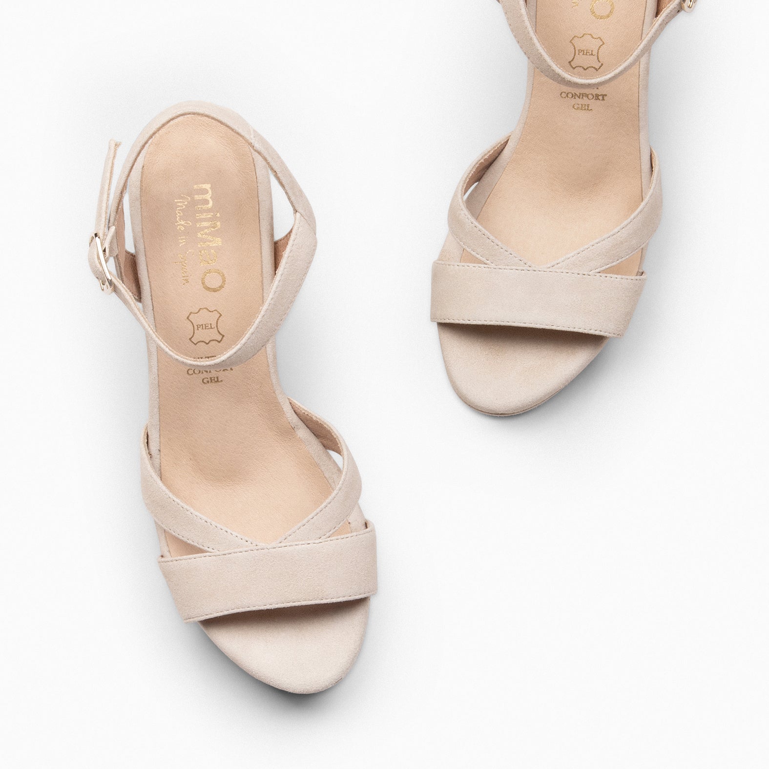 PARIS – Sandalias de fiesta con tacón alto y plataforma BEIGE