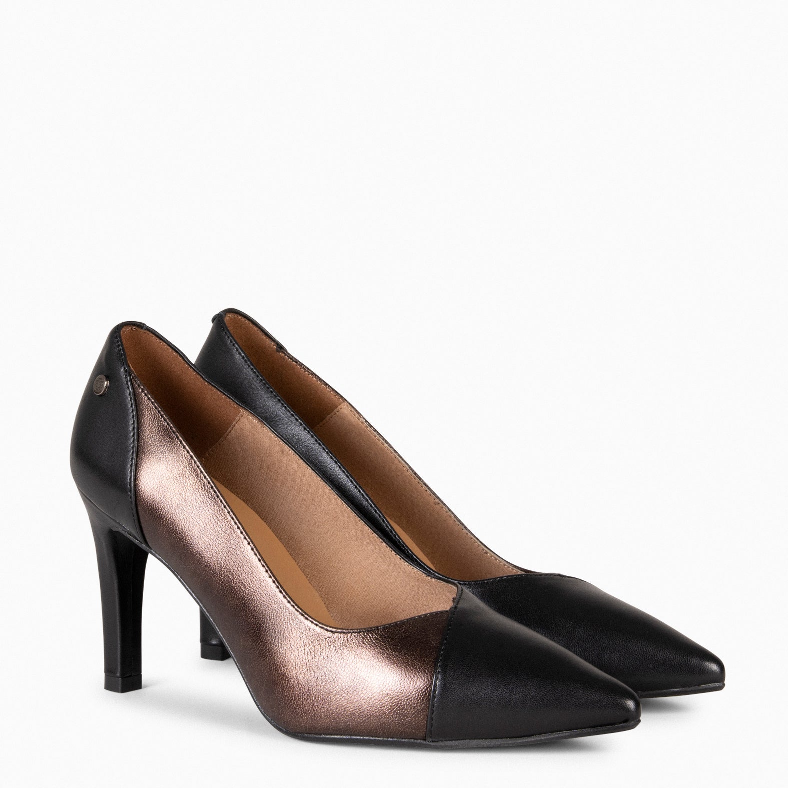 GLAM NIGHT– ZAPATOS ELEGANTES DE TACÓN ALTO NEGRO COBRE