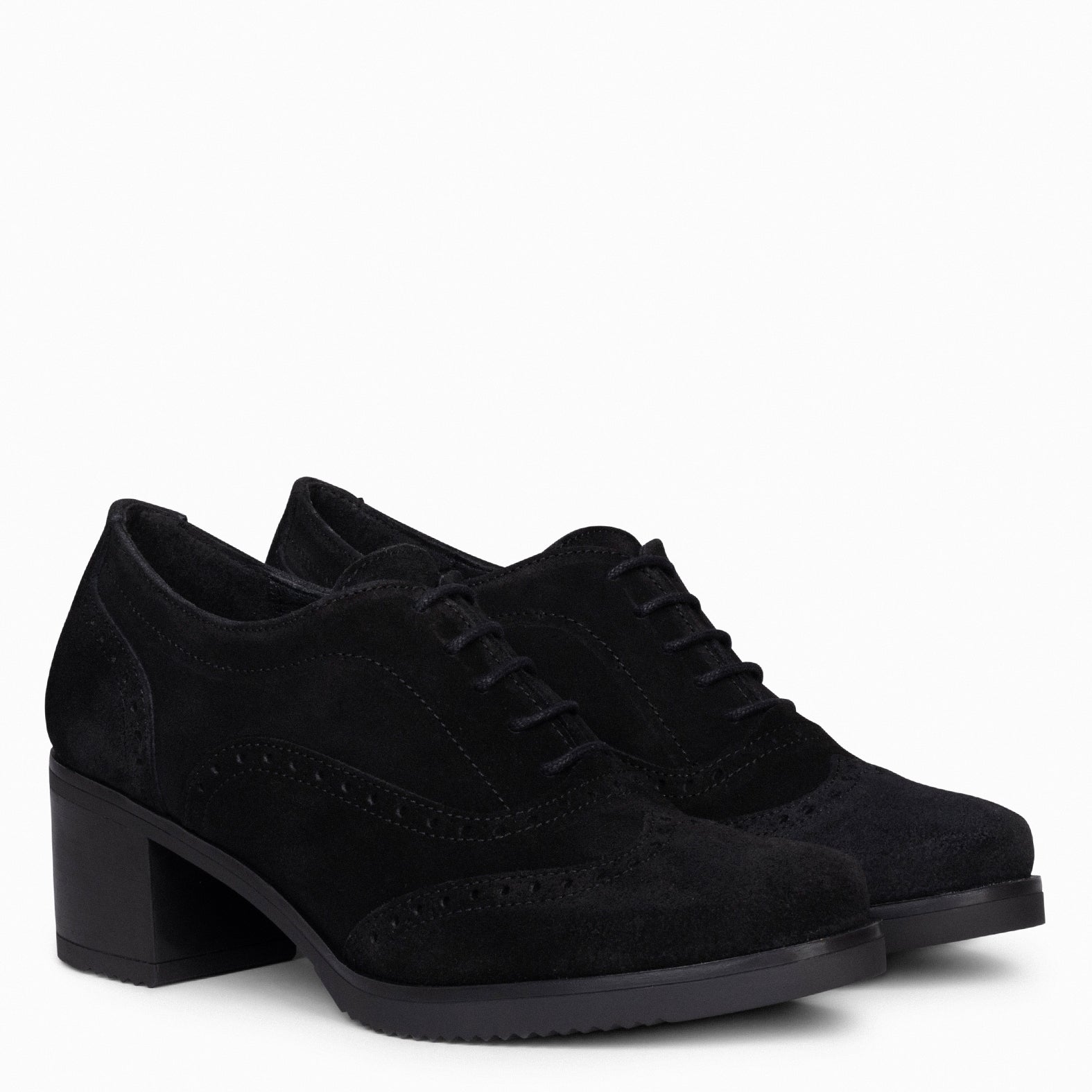 OXFORD – Blucher de mujer con tacón NEGRO