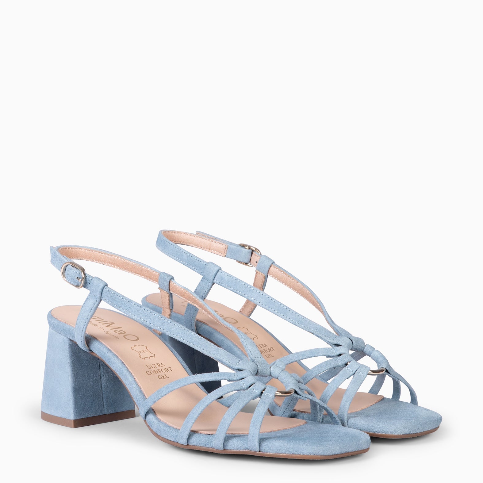 SOLEIL - SANDALIAS DE TACÓN AZUL CLARO