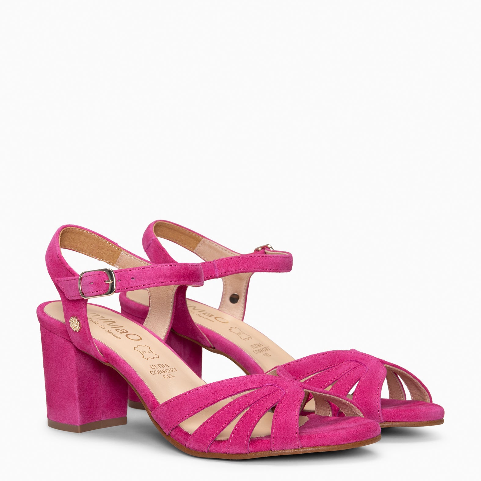 MUSA – Sandalias de Tacón ancho FUCSIA
