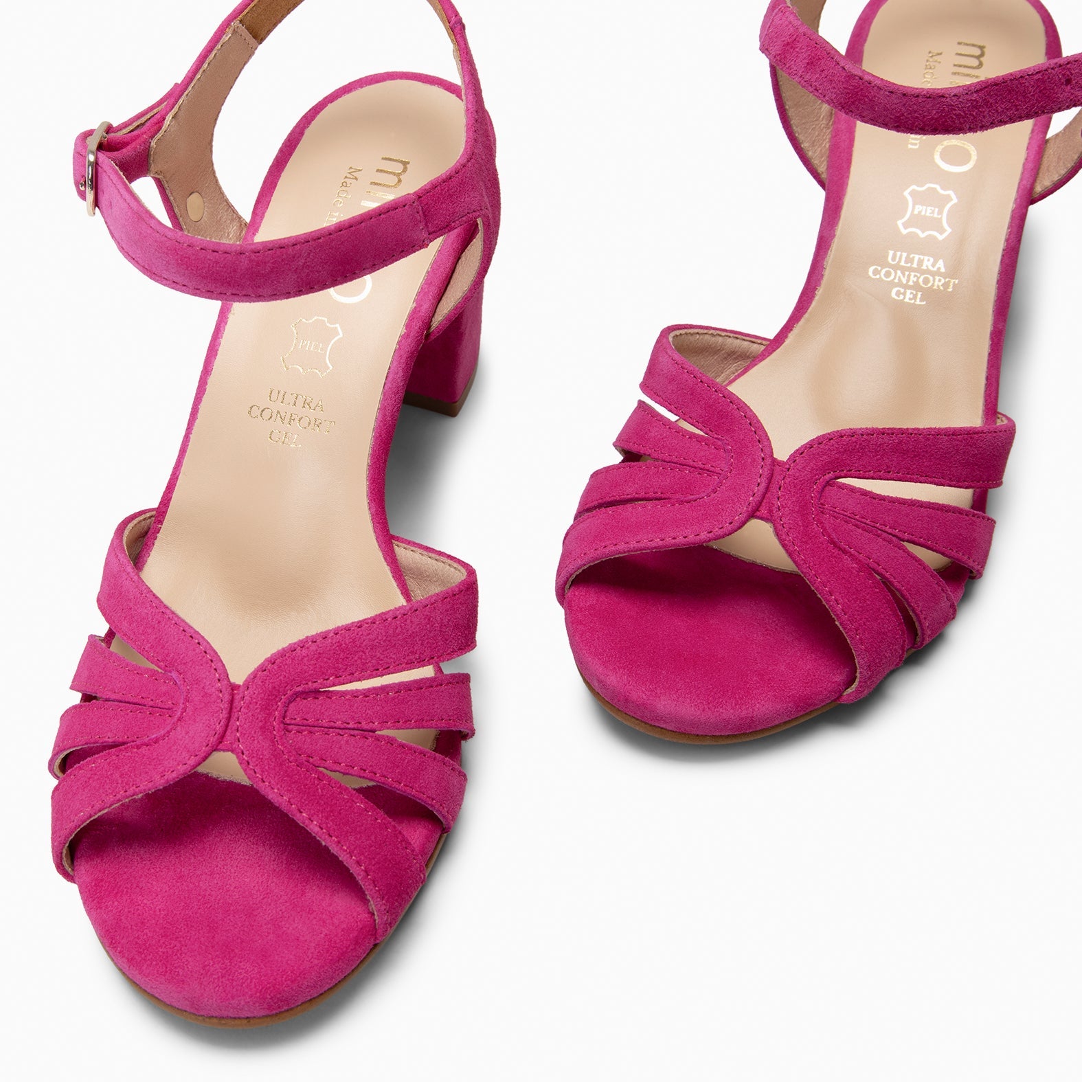 MUSA – Sandalias de Tacón ancho FUCSIA