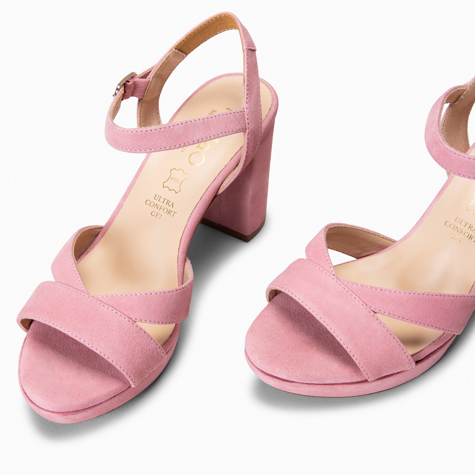 PARIS – Sandalias de fiesta con tacón alto y plataforma ROSA