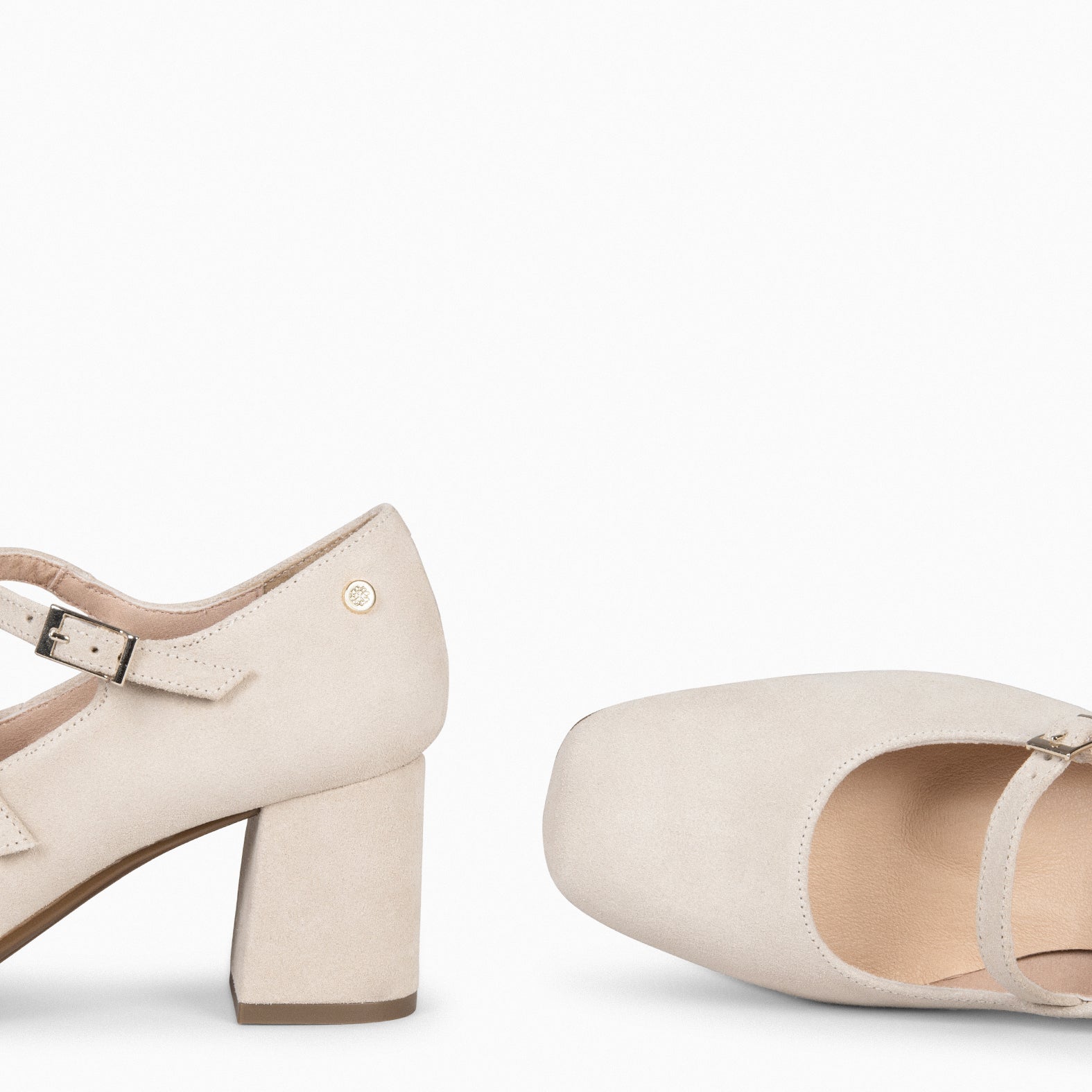 FEBRIS - Zapatos de serraje con pulsera BEIGE