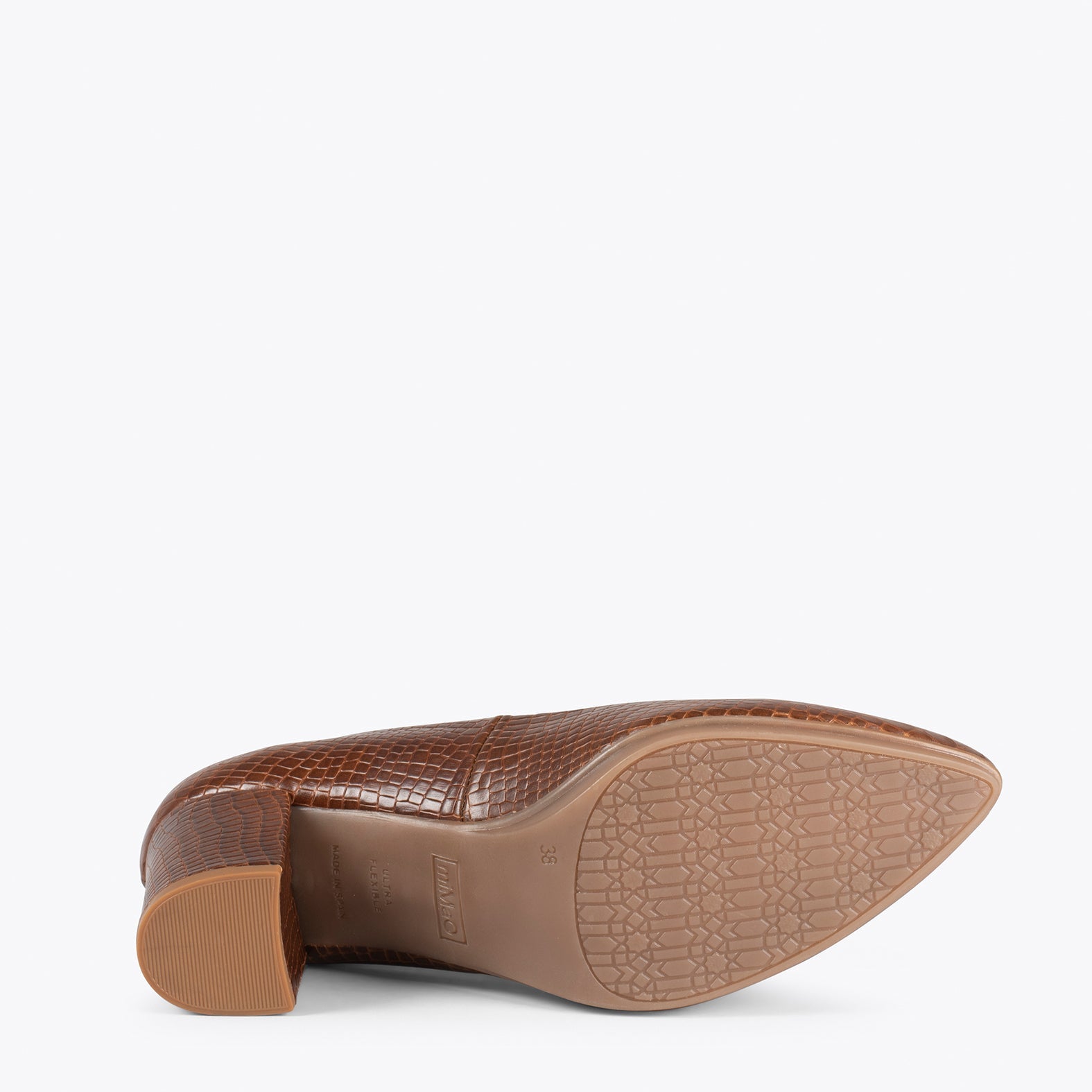 URBAN S COCO – Zapatos de tacón con textura de cocodrilo MARRÓN
