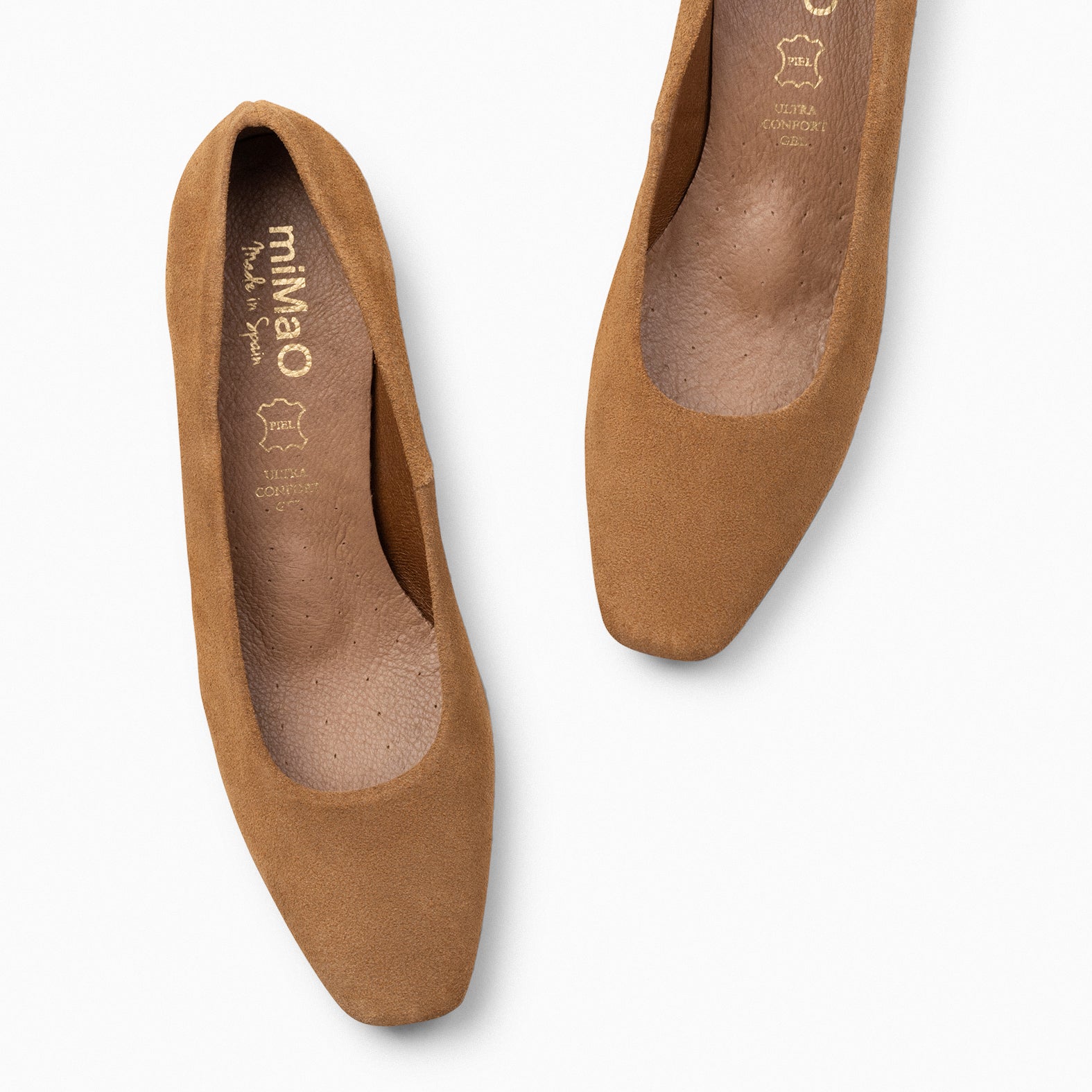 URBAN LADY - Zapatos de tacón bajo de serraje CAMEL