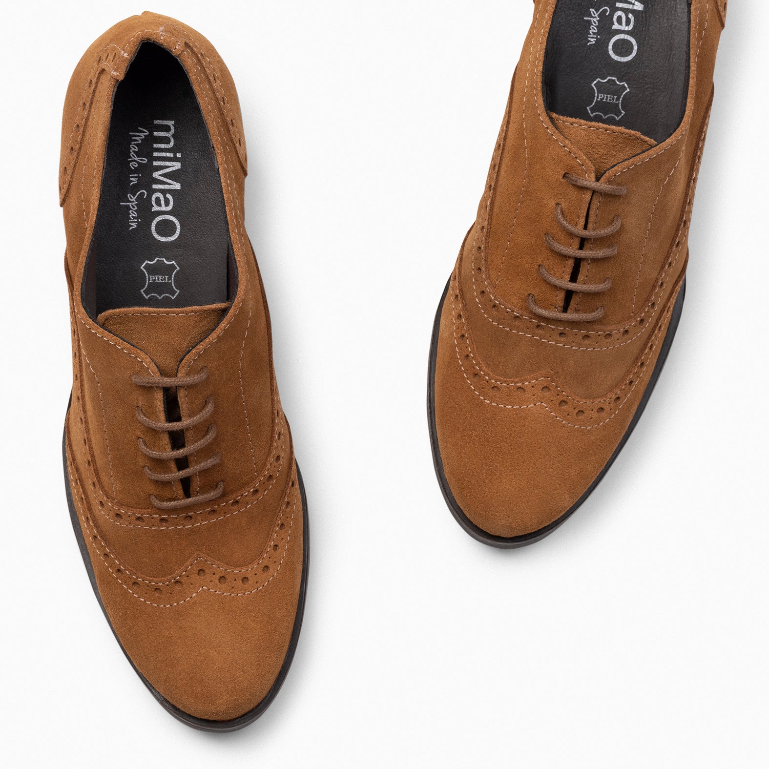 OXFORD – Blucher de mujer con tacón CAMEL