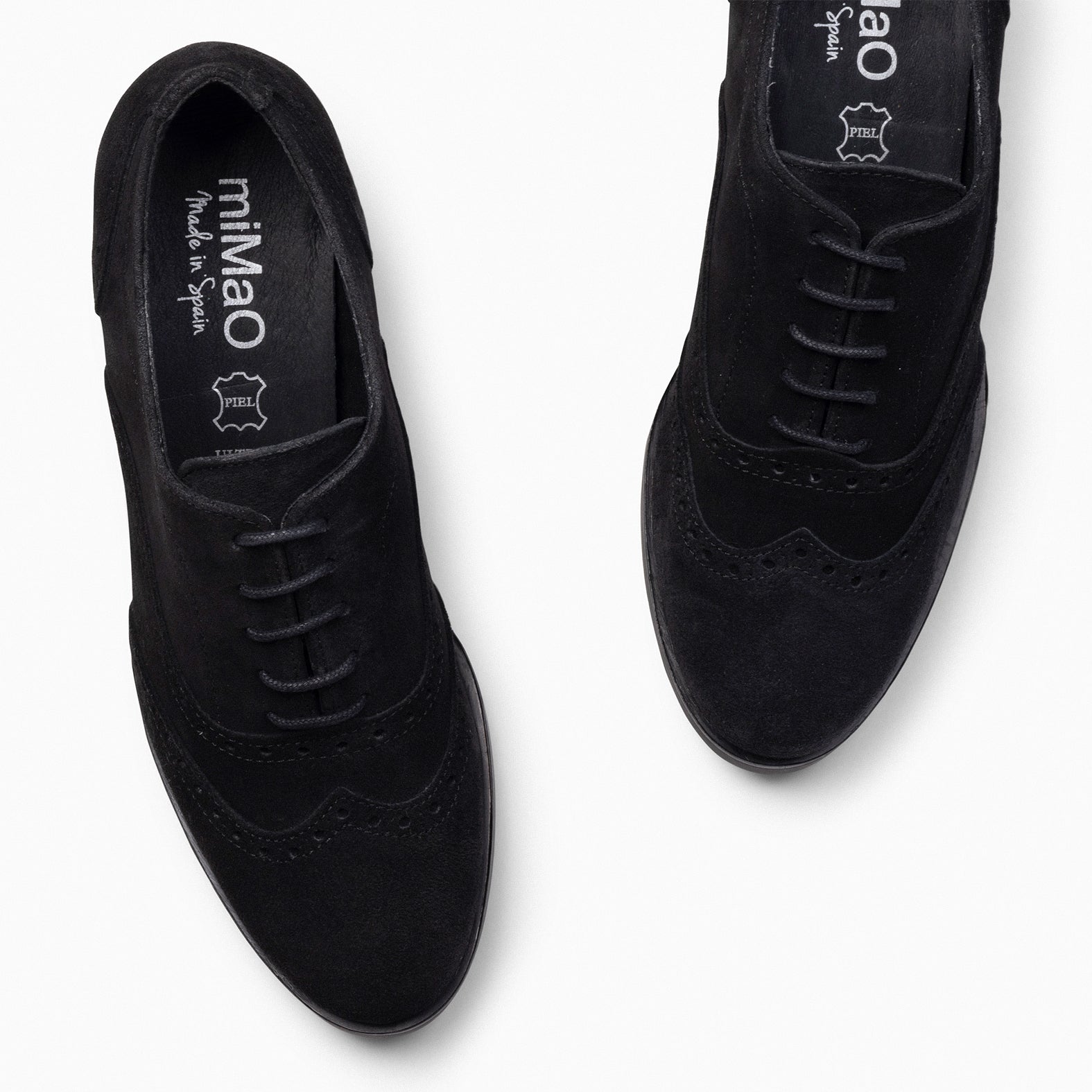 OXFORD – Blucher de mujer con tacón NEGRO