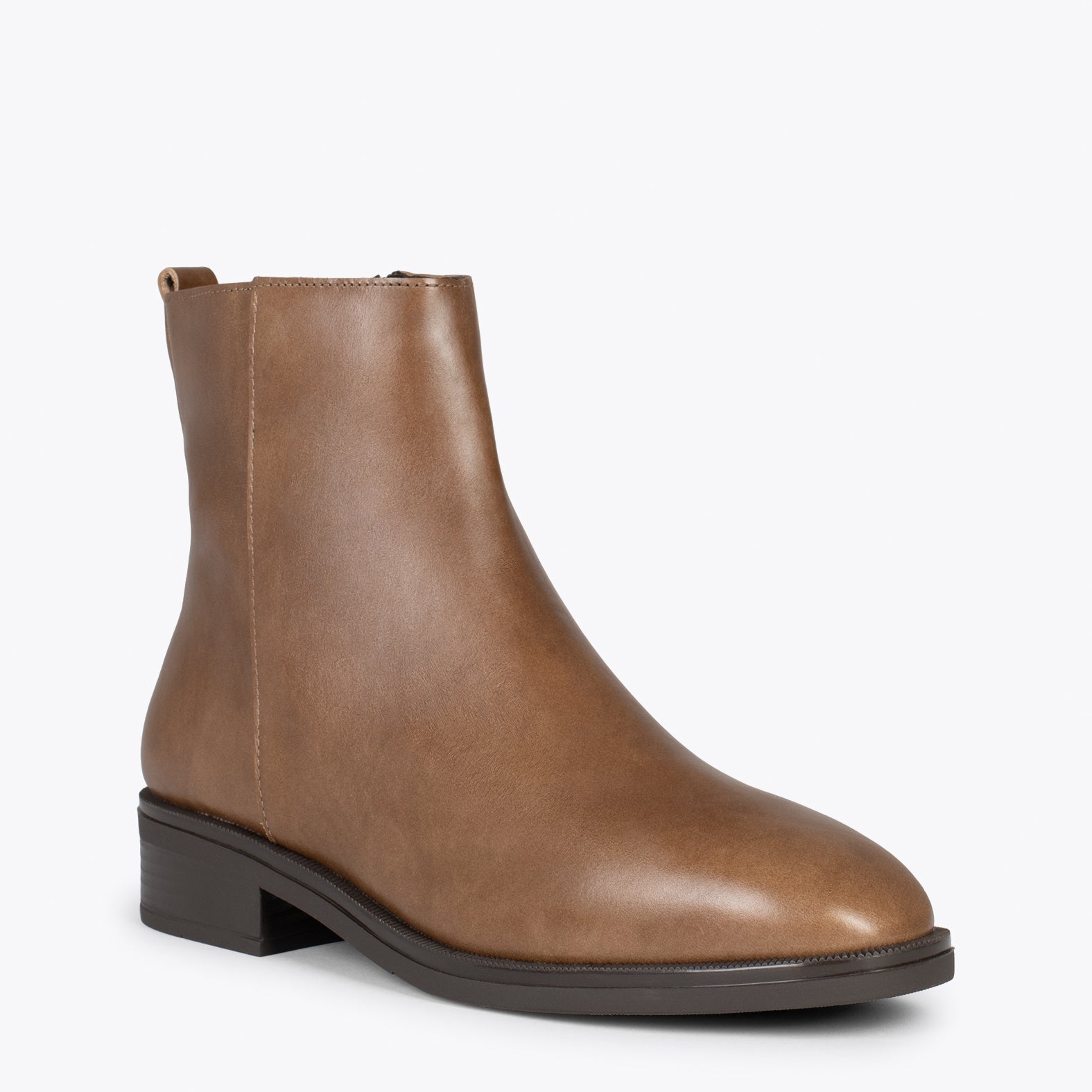 MANCHESTER – Botines planos con cremallera TAUPE