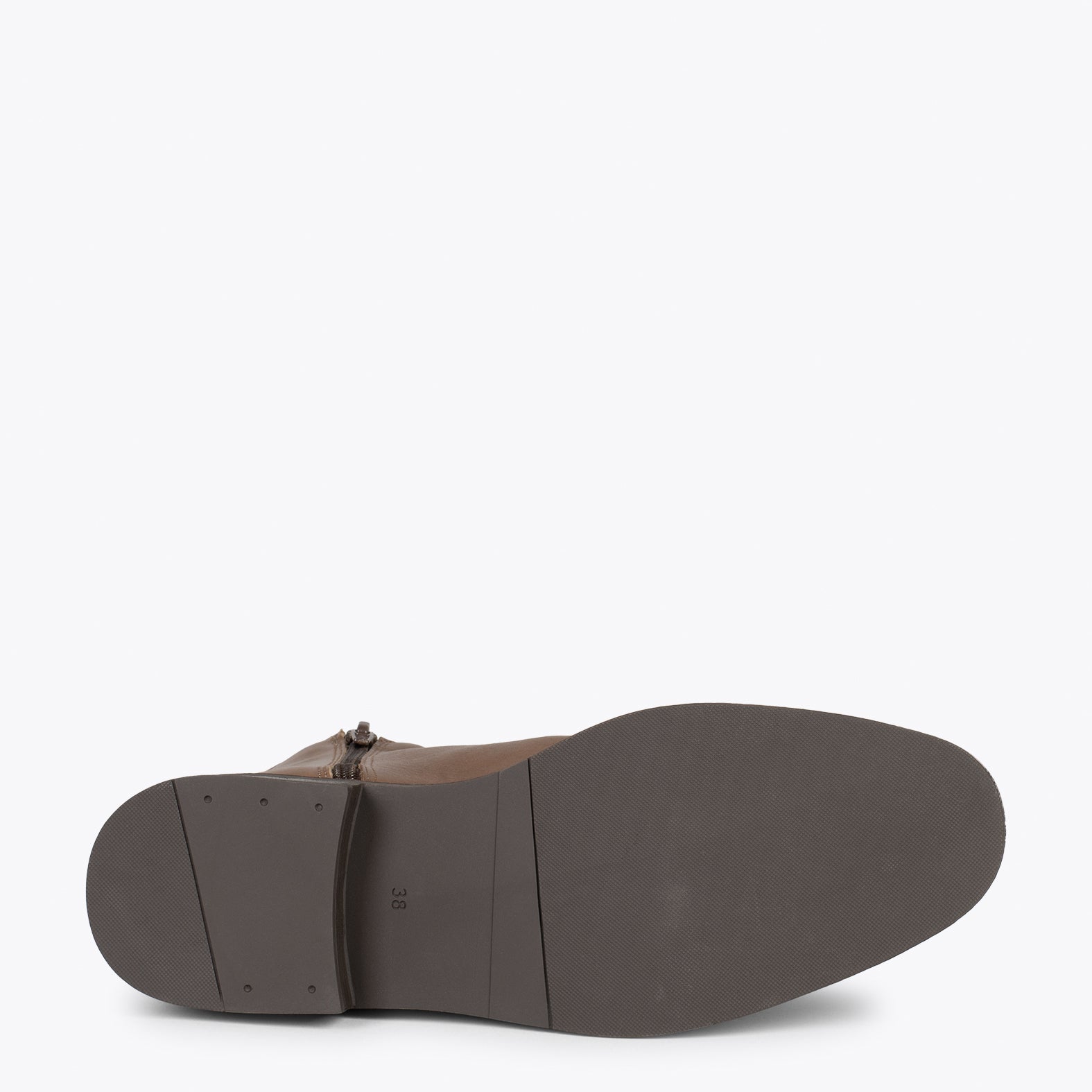 MANCHESTER – Botines planos con cremallera TAUPE
