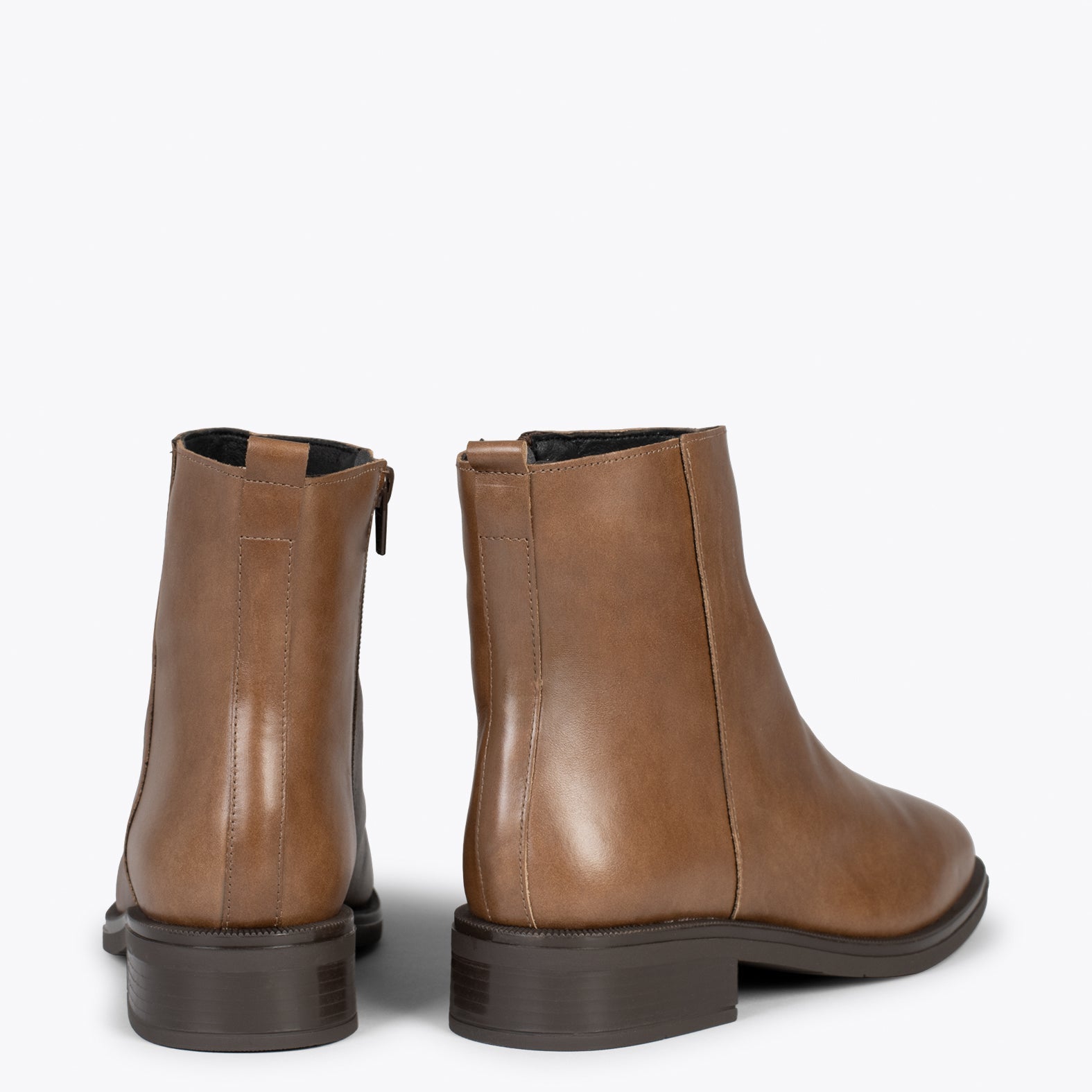 MANCHESTER – Botines planos con cremallera TAUPE