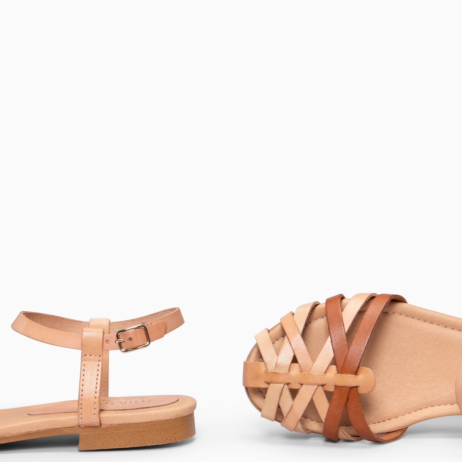 BEACH - Sandalias planas trenzadas de tiras MULTI