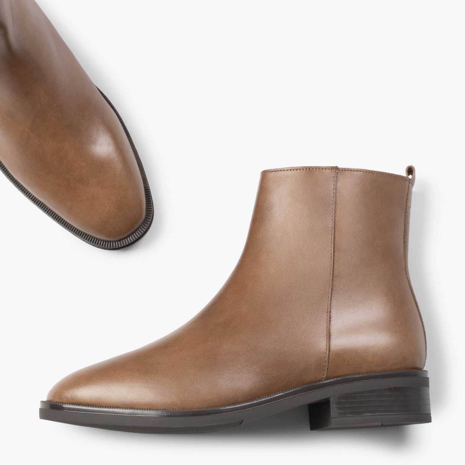 MANCHESTER – Botines planos con cremallera TAUPE