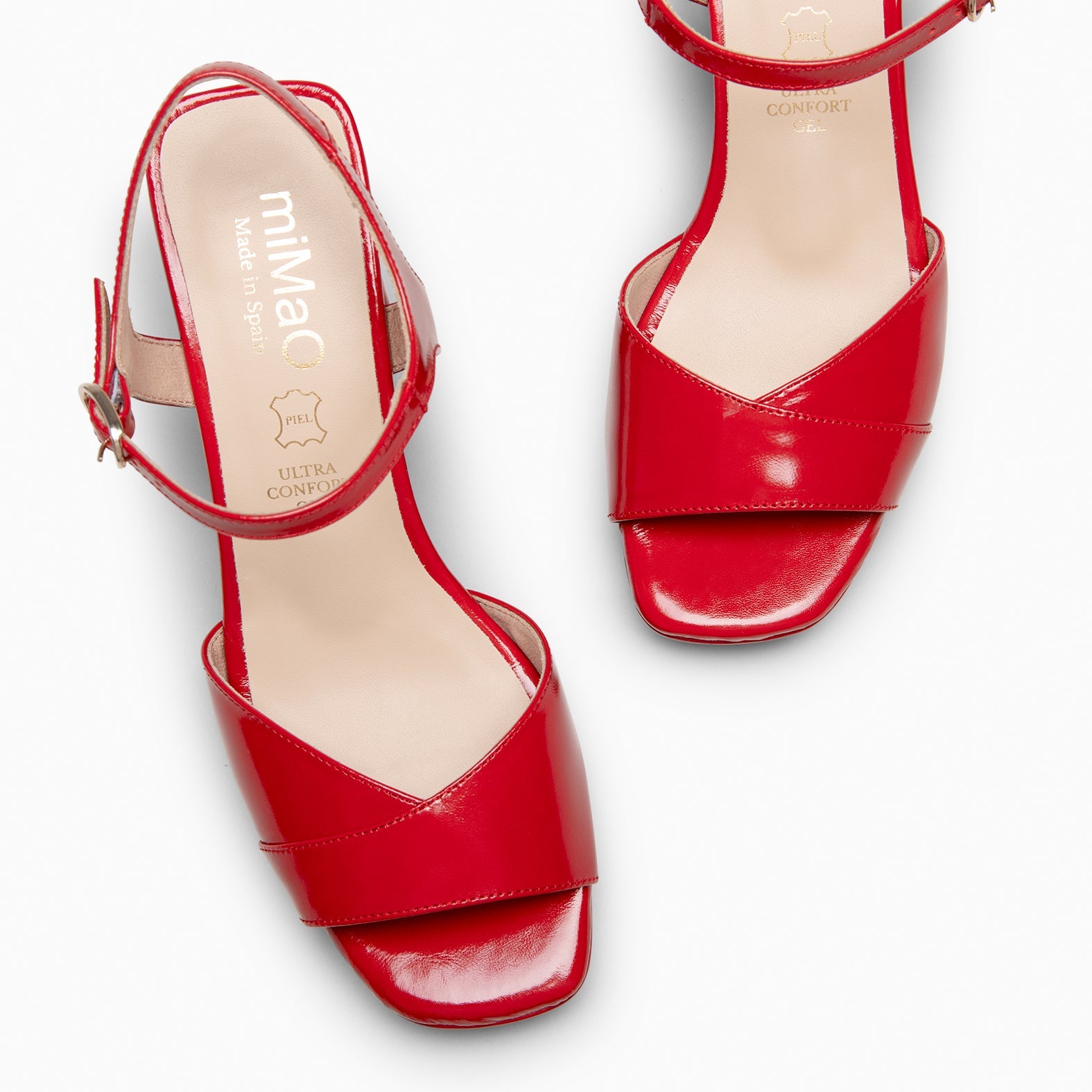 MICHELLE - ZAPATOS DE DE MUJER DE TACÓN ANCHO ROJO