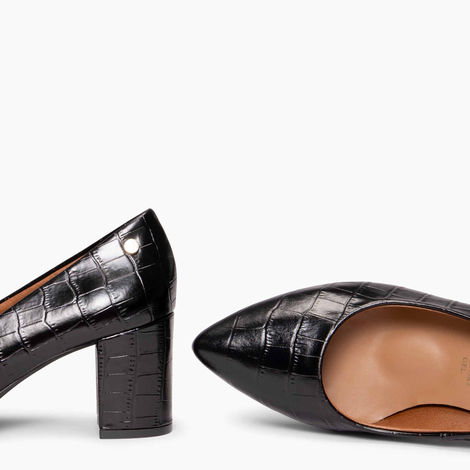 URBAN SAUVAGE S - Zapatos de tacón alto con textura napa grabada en coco NEGRO