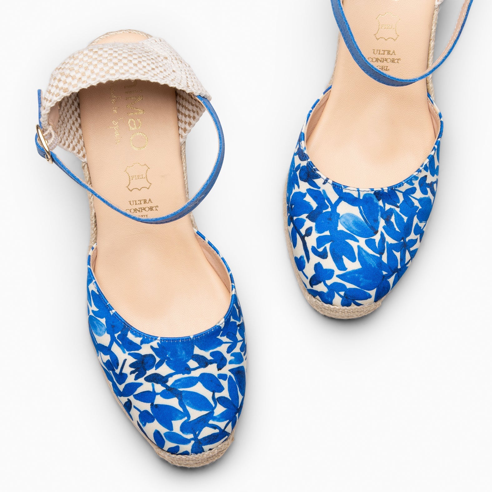 JAMAICA - Cuñas de esparto con estampado de flores AZUL