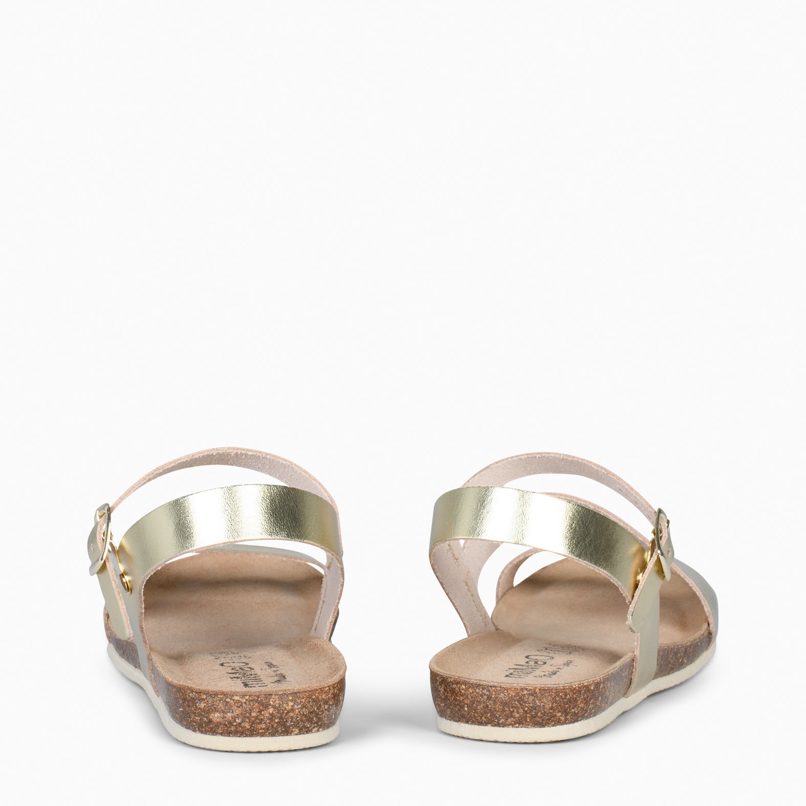 LIS - Sandalias BIO de piel de Vaquetilla PLATINO