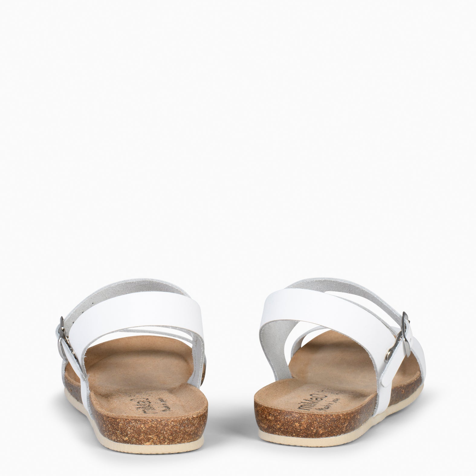LIS – Sandalias BIO de piel de Vaquetilla BLANCO