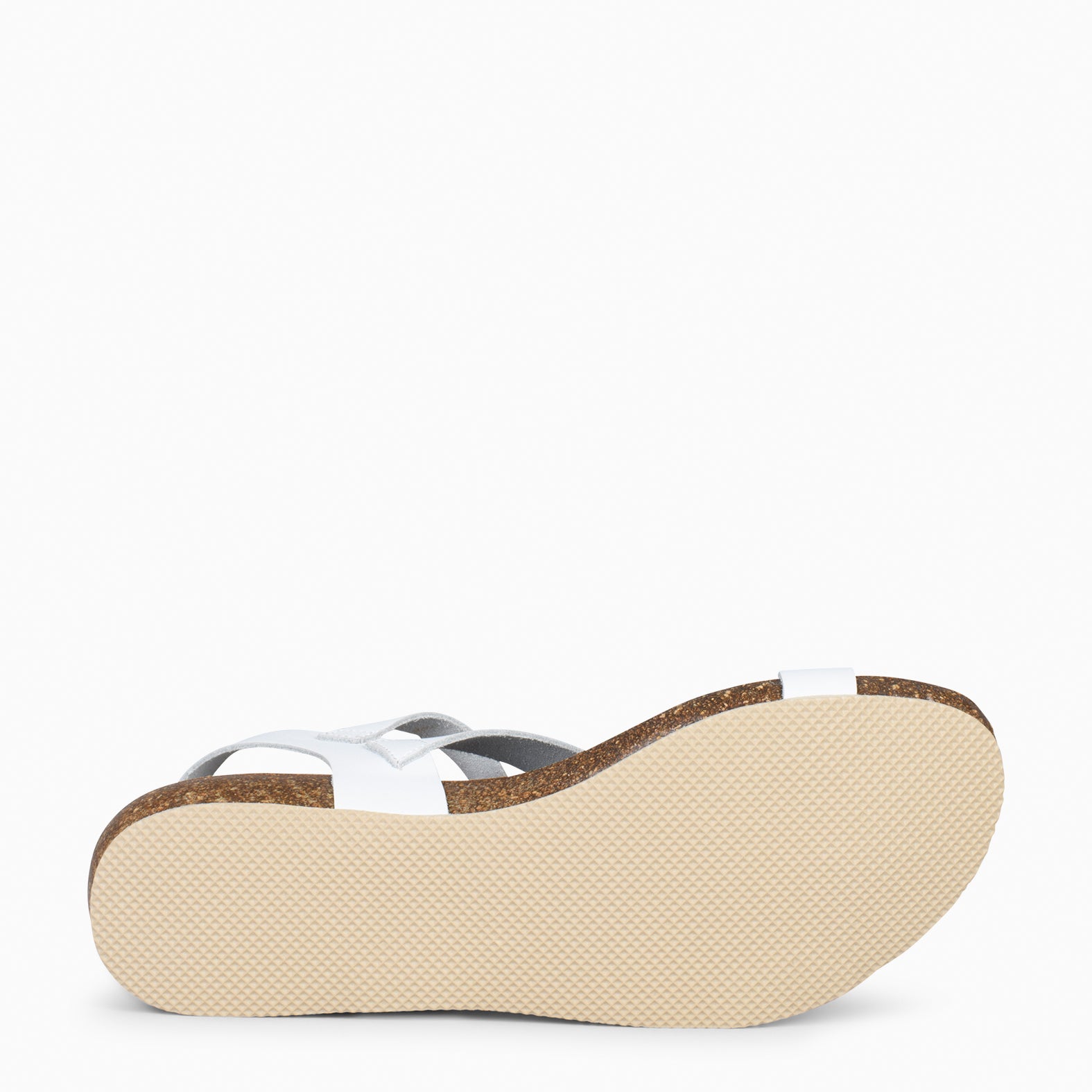 LIS – Sandalias BIO de piel de Vaquetilla BLANCO