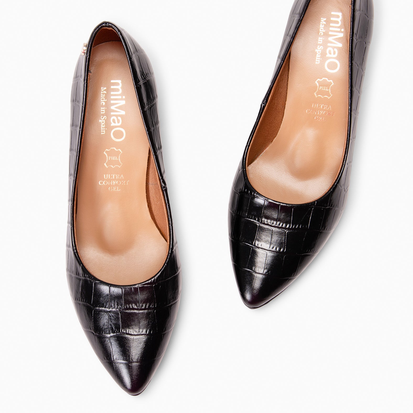 URBAN SAUVAGE S - Zapatos de tacón alto con textura napa grabada en coco NEGRO