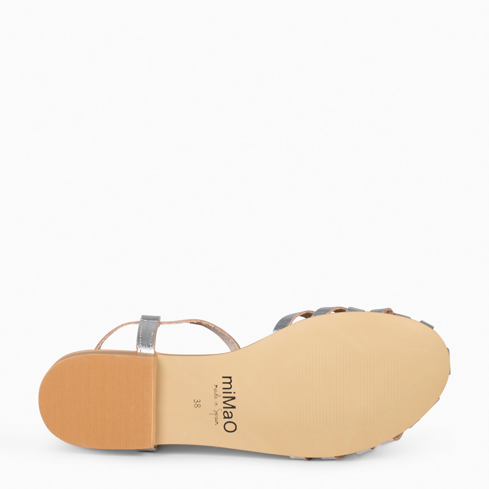 CANGREJERA – Sandalias planas trenzadas PLATA