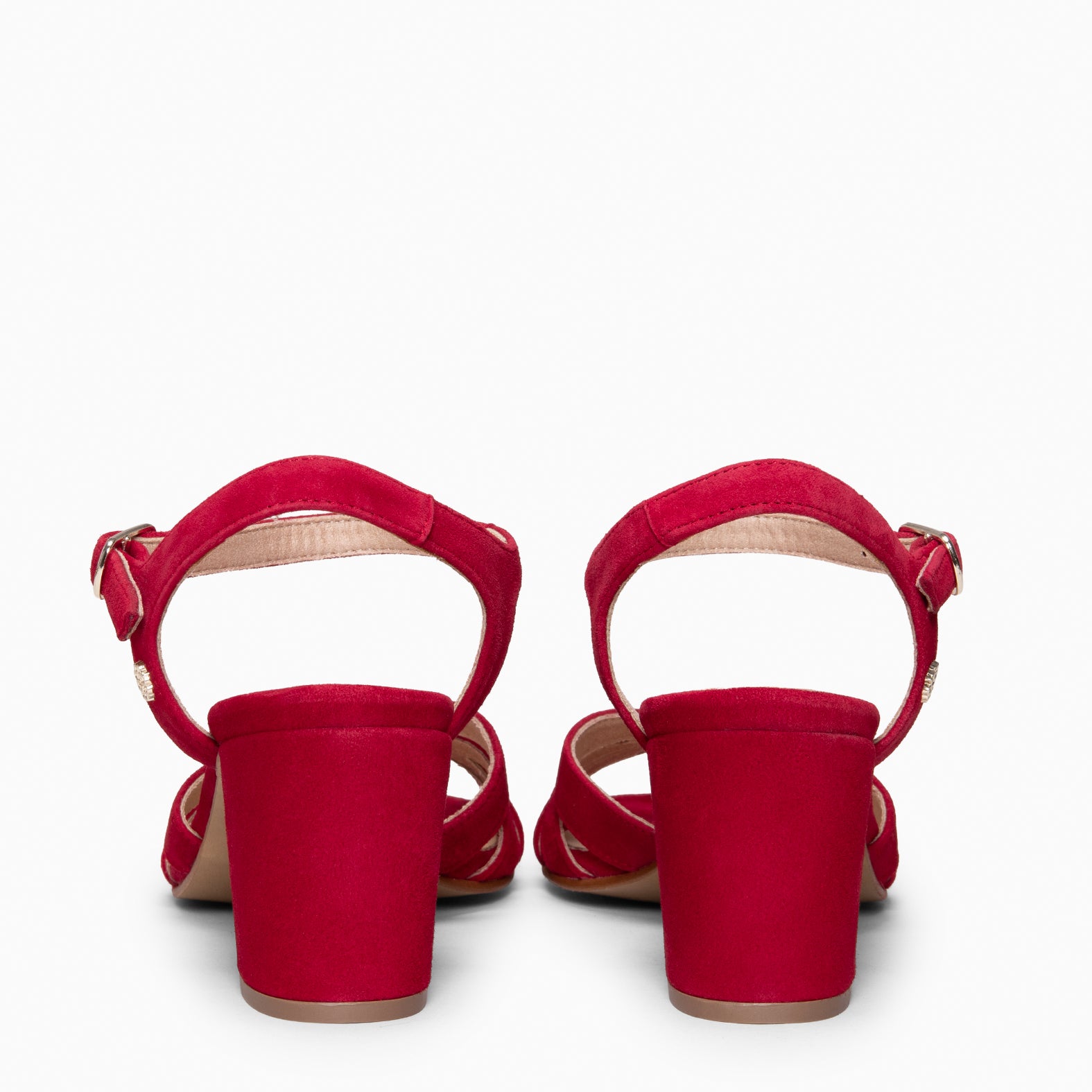 MUSA – Sandalias de Tacón ancho ROJO