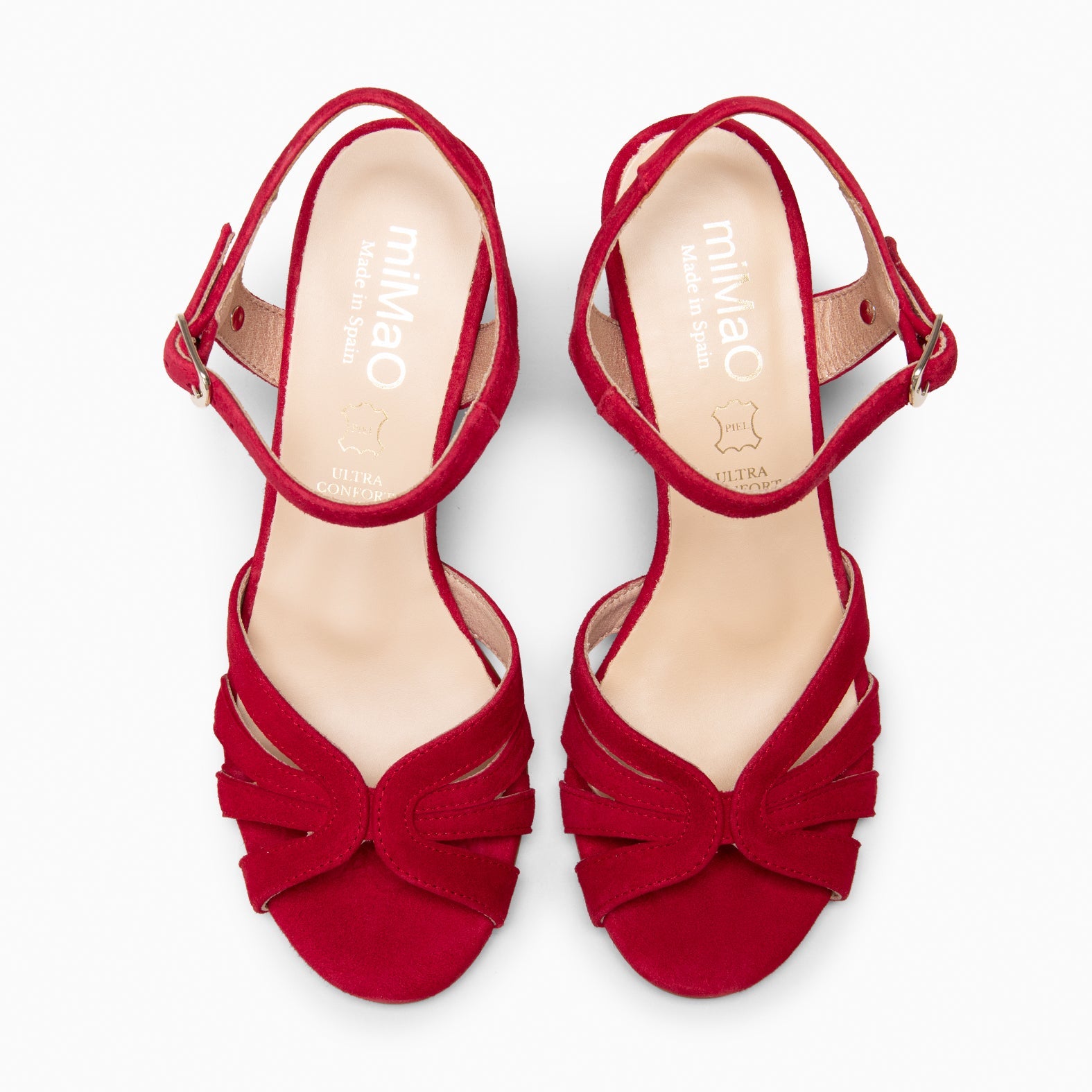 MUSA – Sandalias de Tacón ancho ROJO