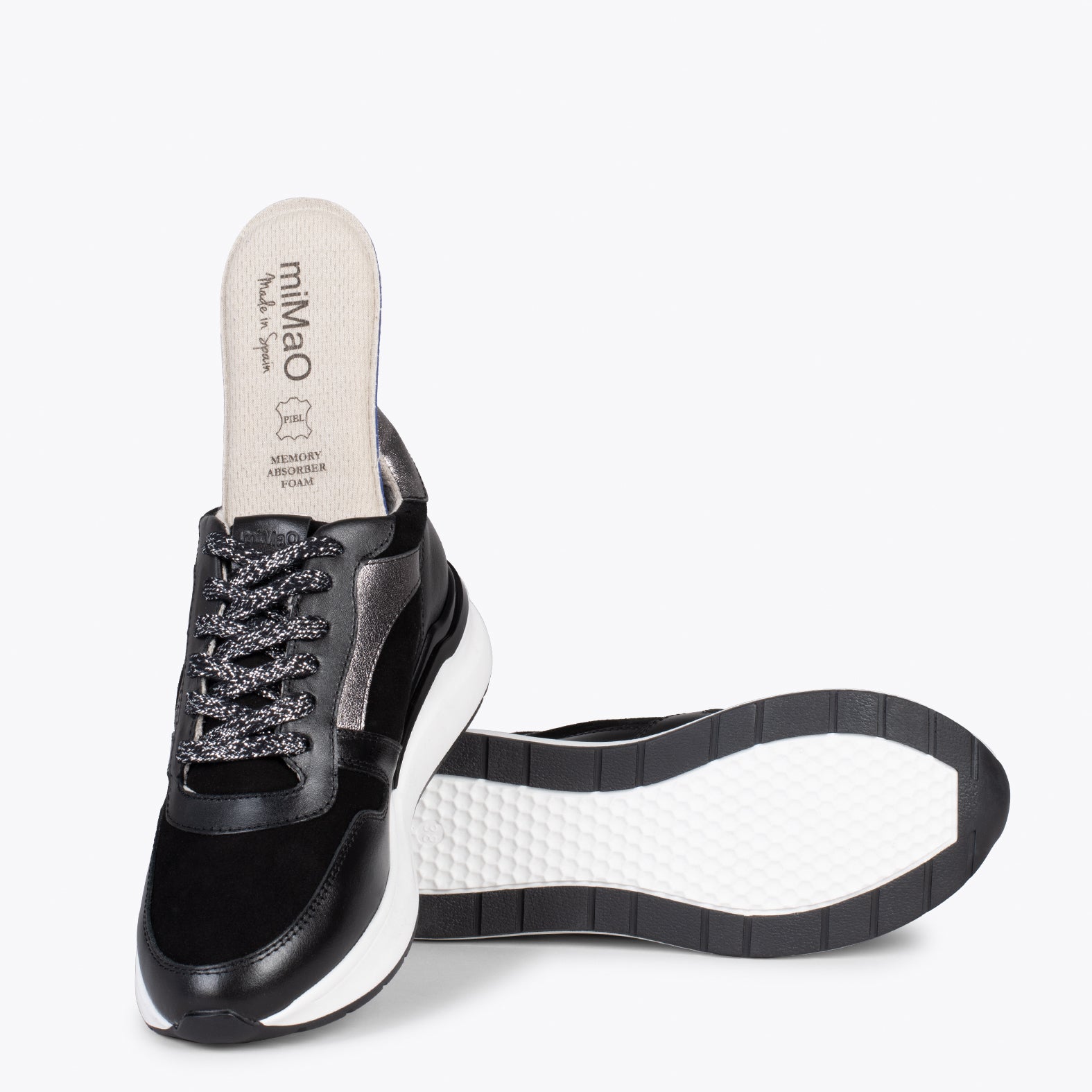 FREEDOM - Zapatillas con plantilla extraíble NEGRO PLATA