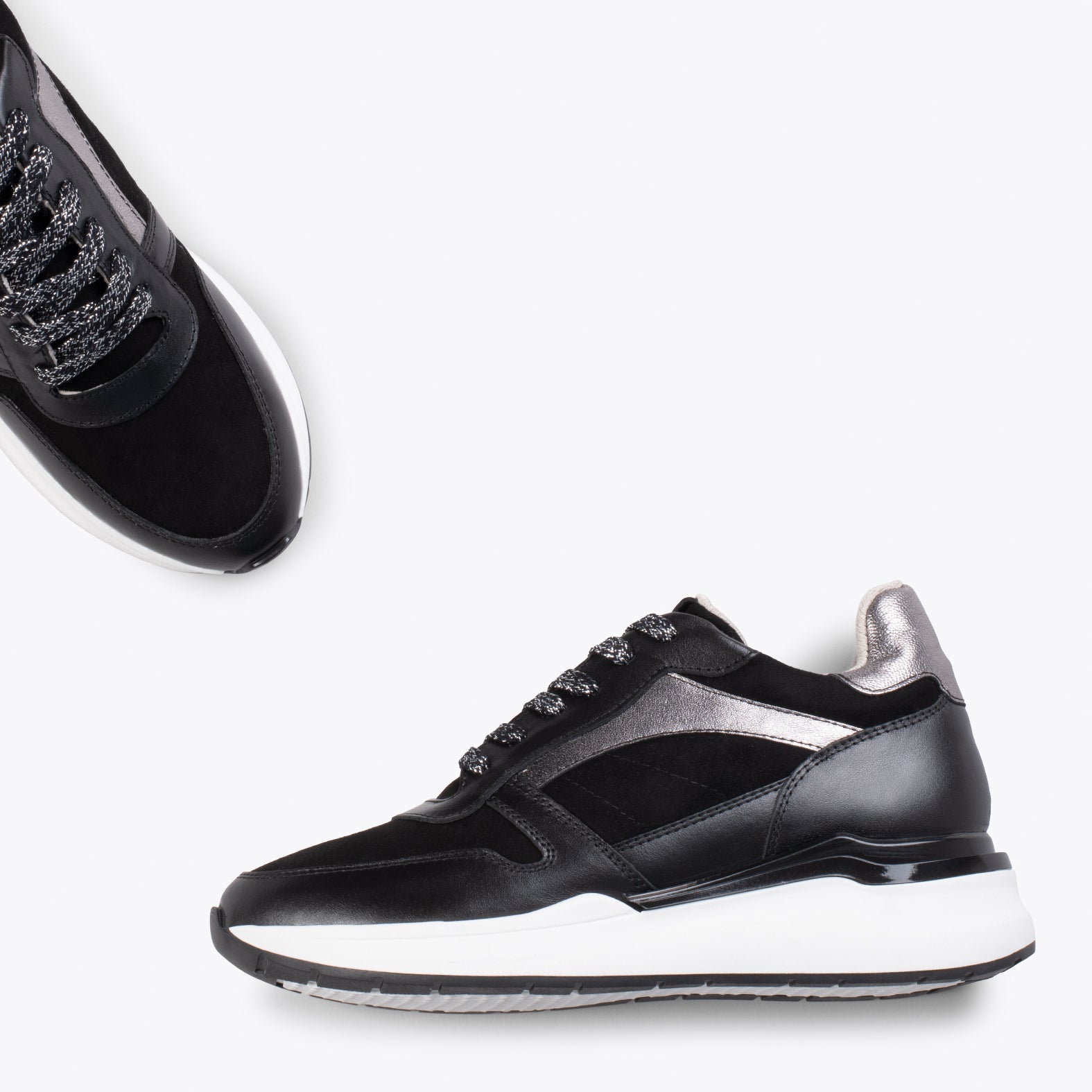 FREEDOM - Zapatillas con plantilla extraíble NEGRO PLATA