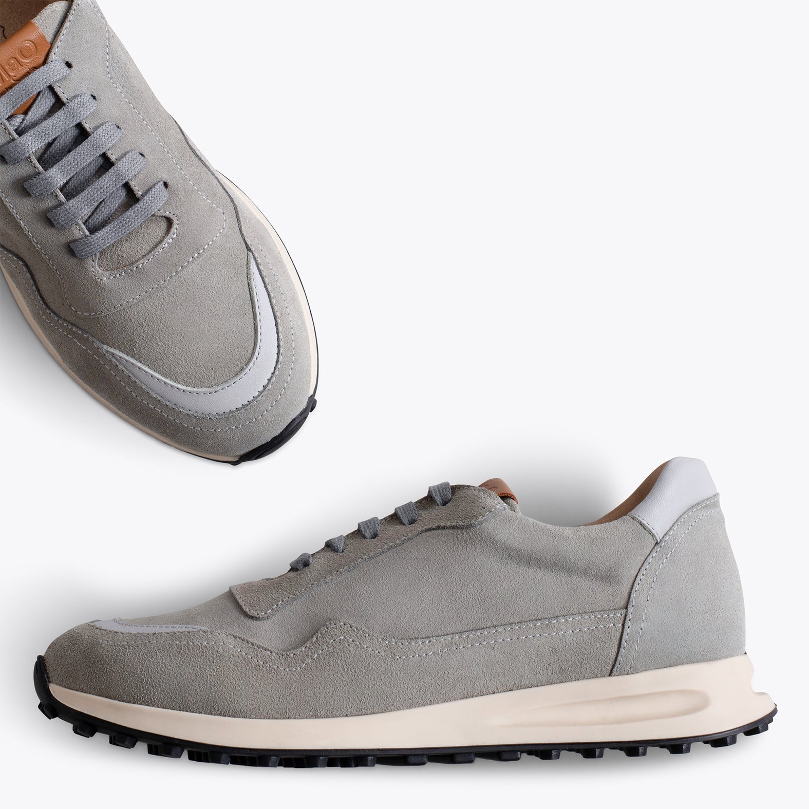 BOSTON -  Zapatillas de piel para hombre GRIS