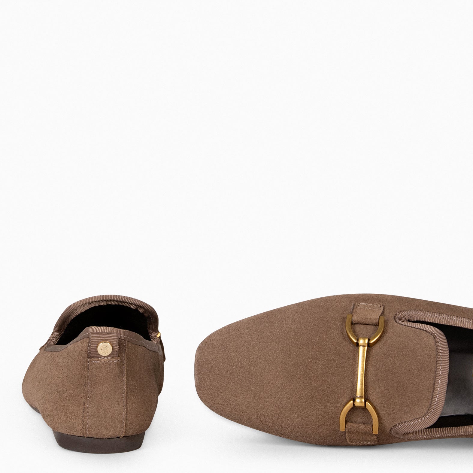 SLIPPER – Mocasines tacón bajo TAUPE