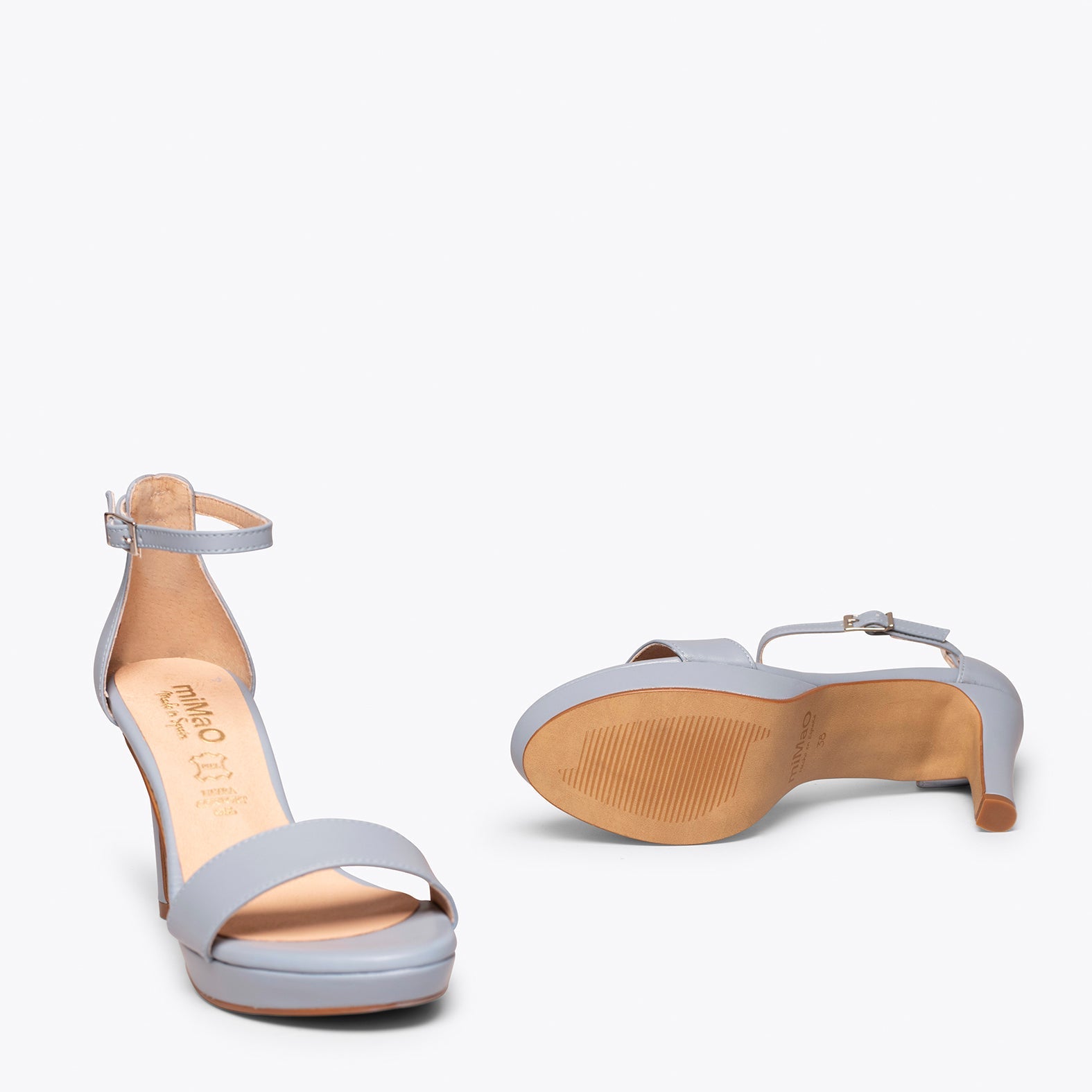 FIESTA - Sandalia con plataforma elegante GRIS AZULADO