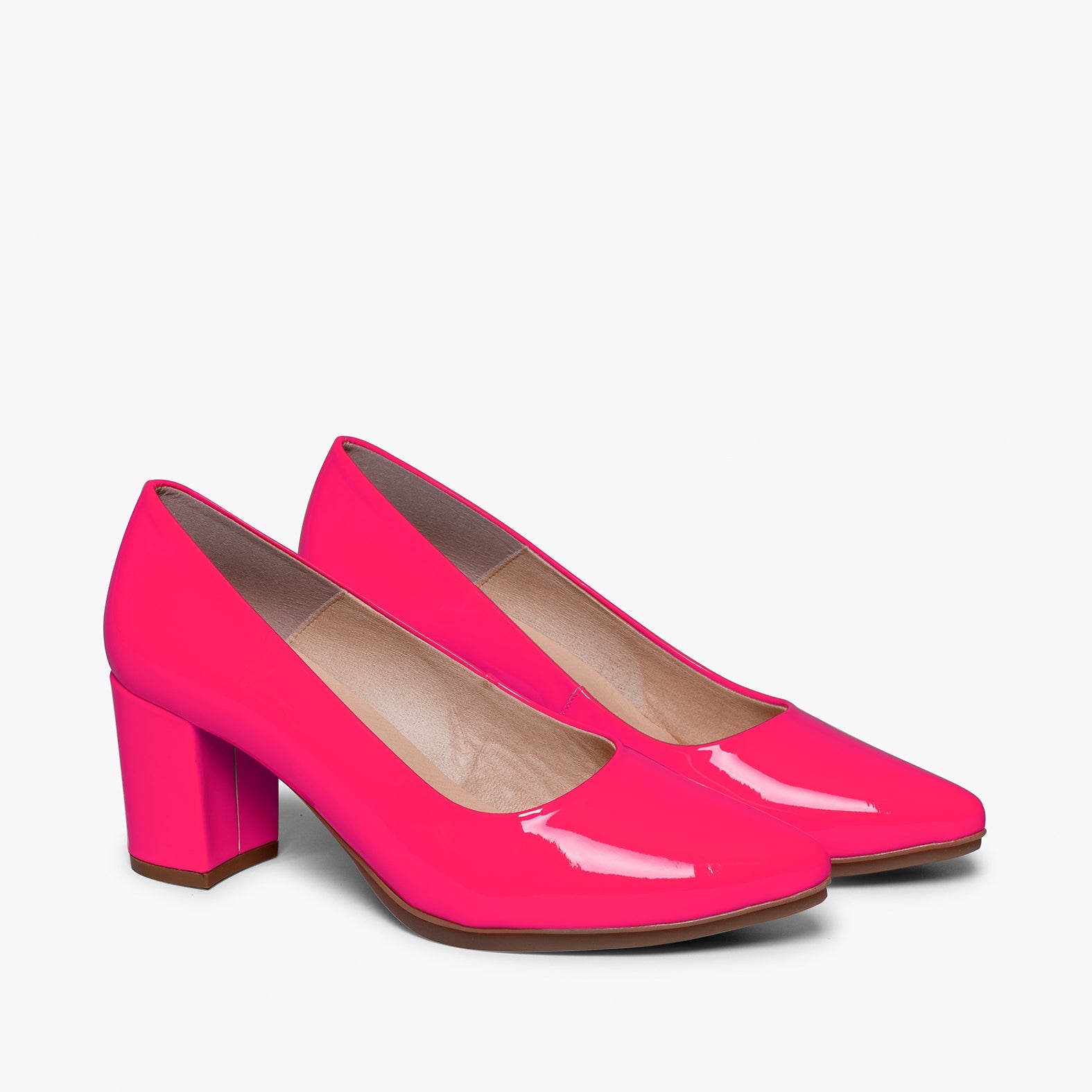 URBAN S NEÓN - Zapato de tacón bajo ROSA FLÚOR