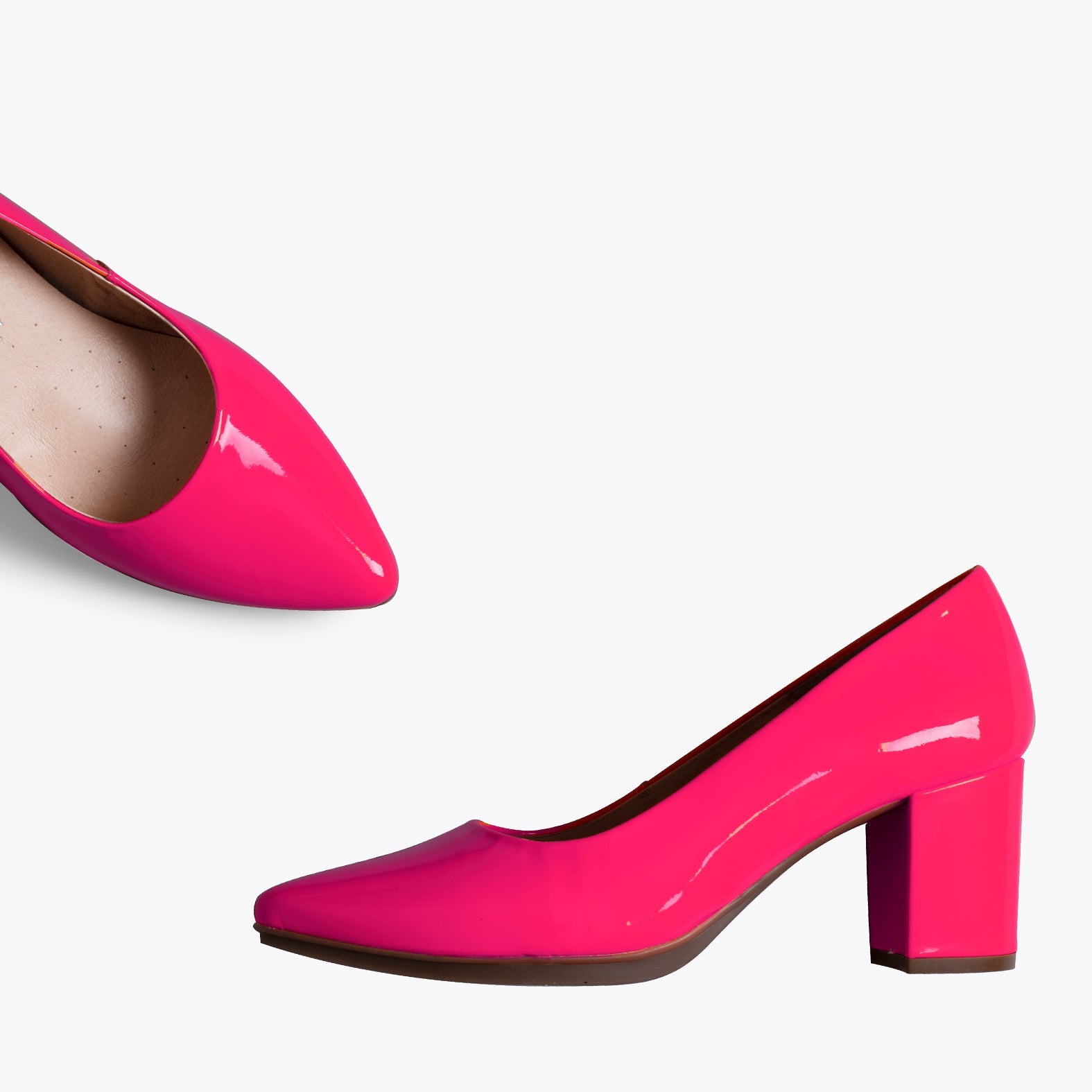 URBAN S NEÓN - Zapato de tacón bajo ROSA FLÚOR